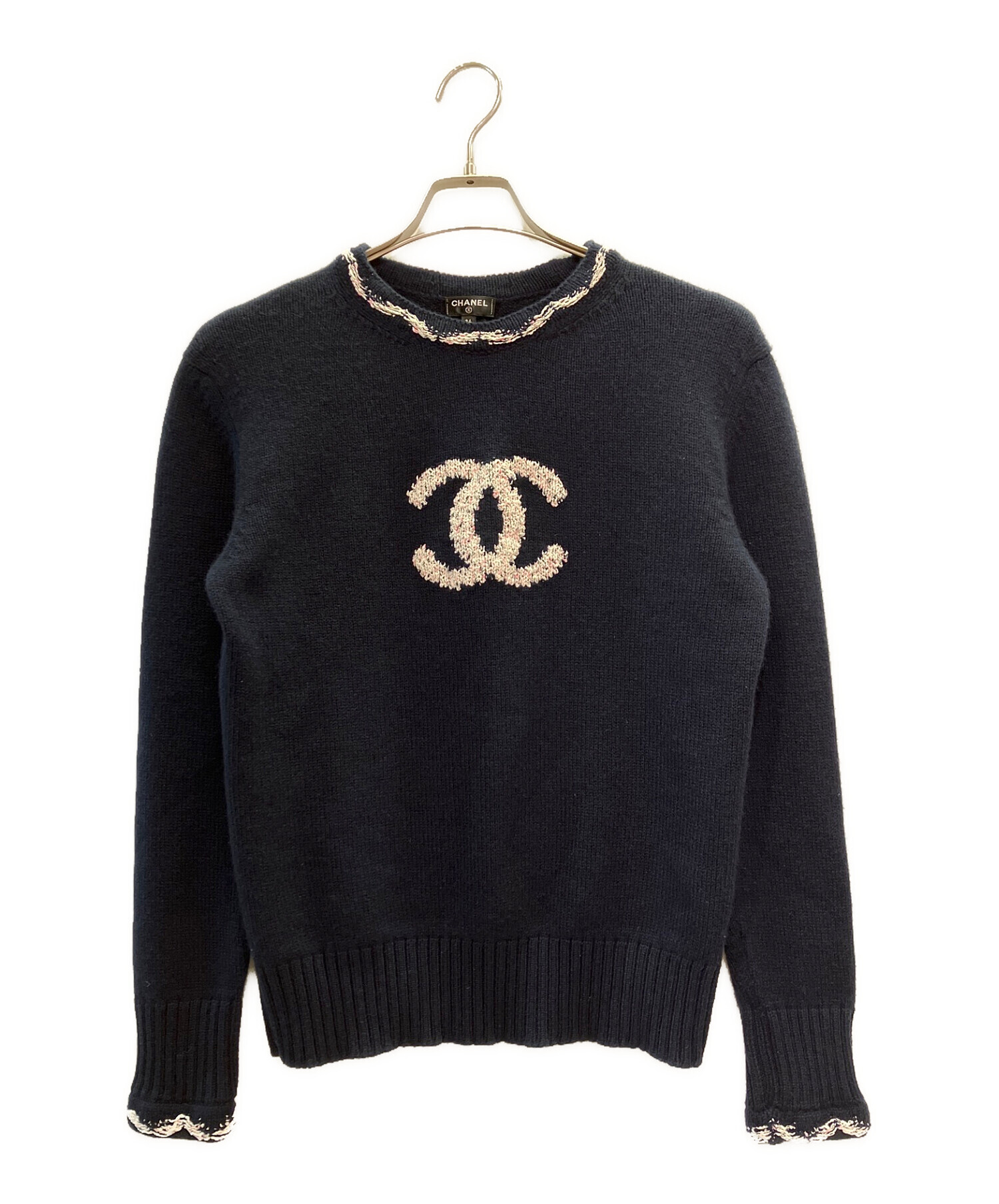 中古・古着通販】CHANEL (シャネル) カシミヤフロントロゴニット