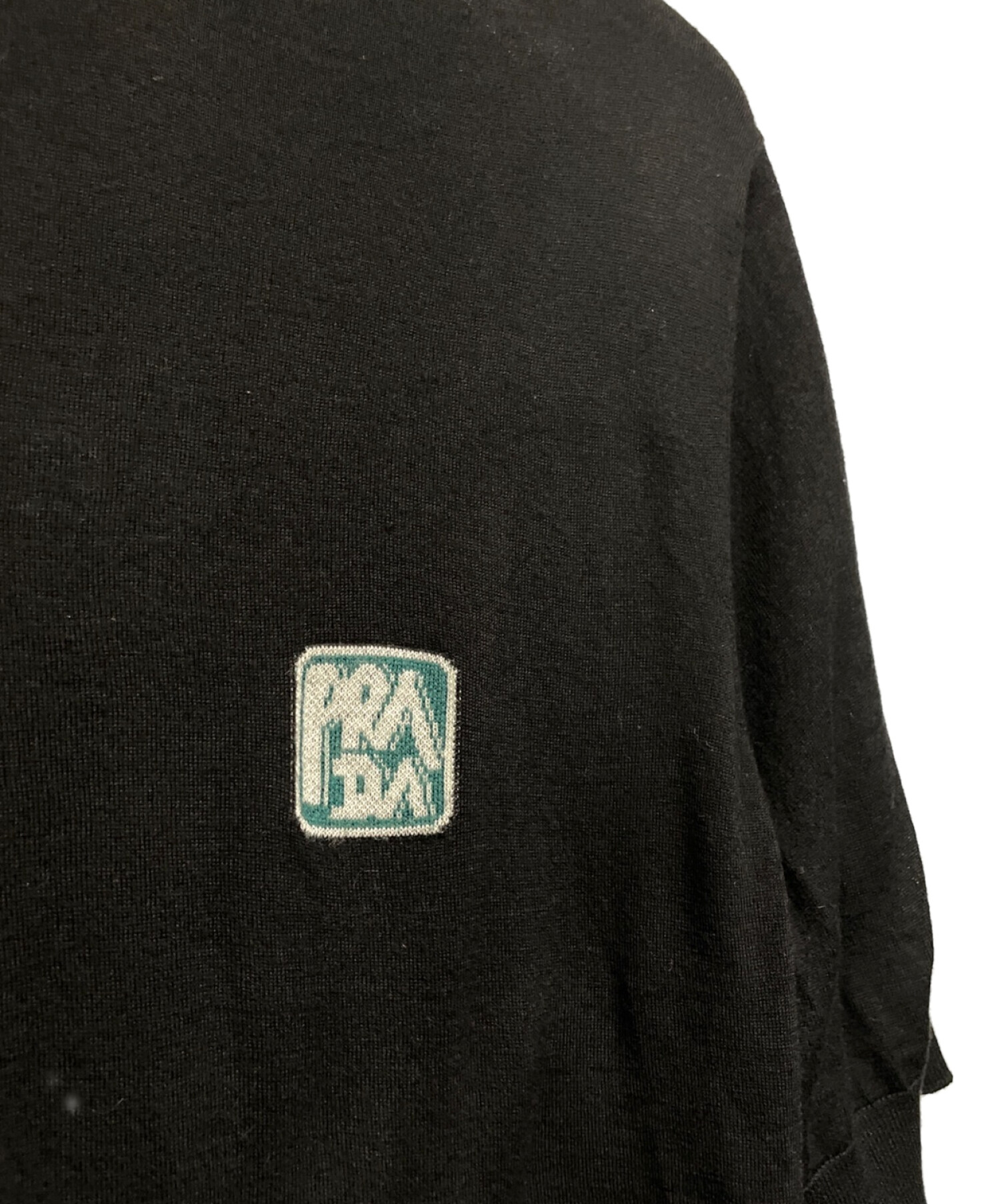 中古・古着通販】PRADA (プラダ) ロゴ半袖ニット ブラック サイズ:46