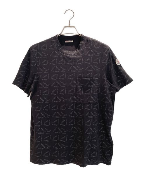 中古・古着通販】MONCLER (モンクレール) 総柄ロゴTシャツ ブラック