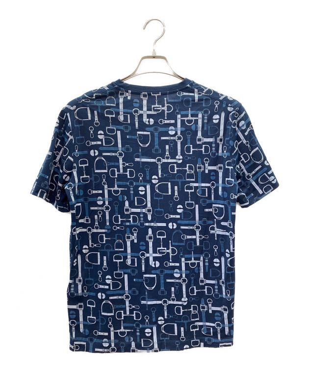 中古・古着通販】HERMES (エルメス) 総柄半袖Tシャツ ネイビー サイズ