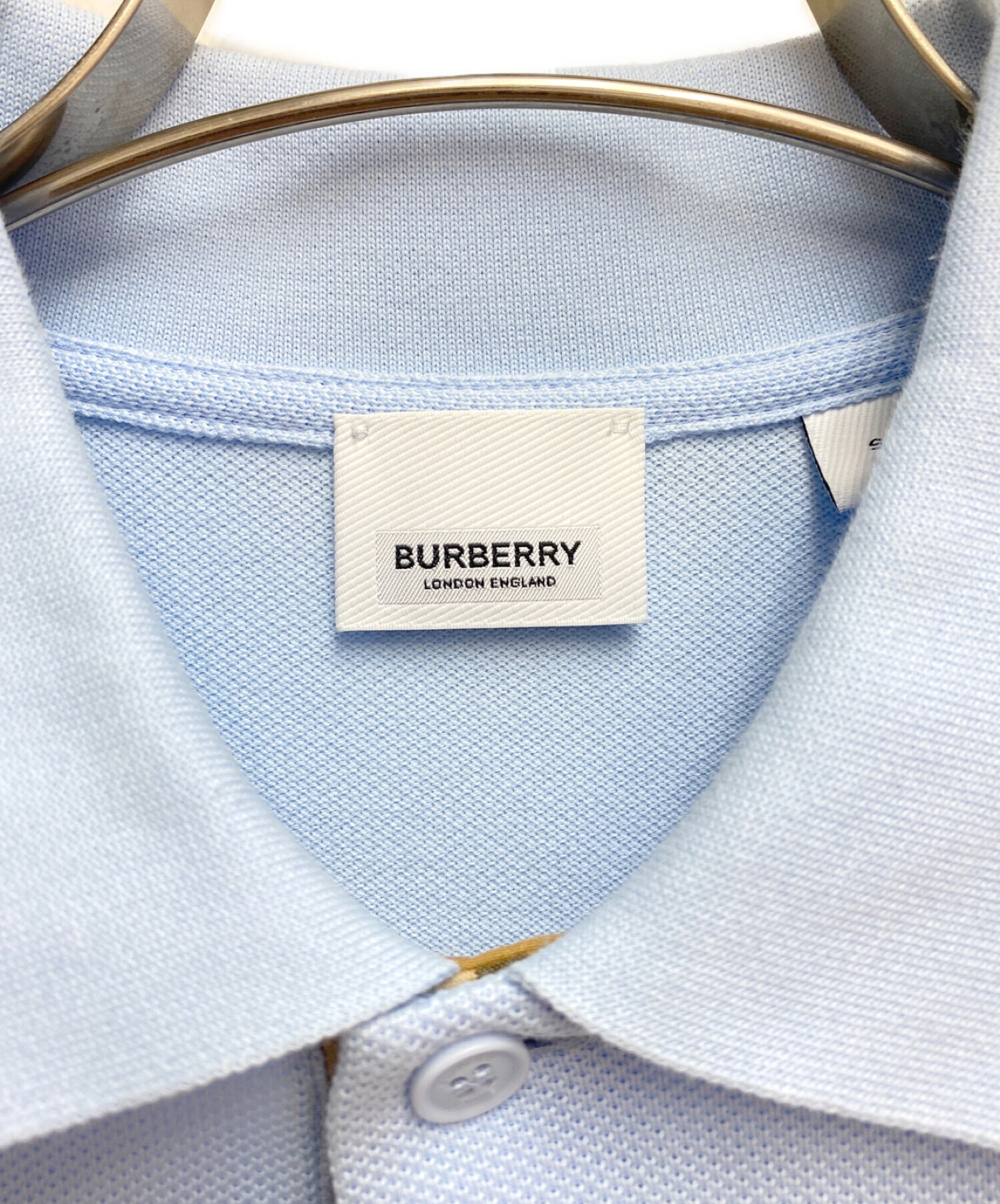 中古・古着通販】BURBERRY (バーバリー) ポロシャツ ブルー サイズ:S