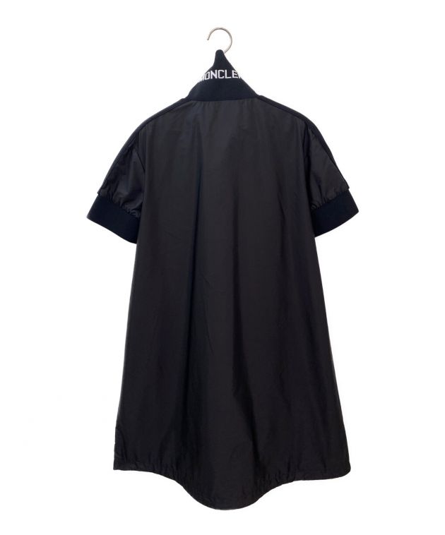 未使用級MONCLER モンクレール ナイロンワンピース 黒 40 中古・古着通販】MONCLER (モンクレール) ハーフジップナイロン