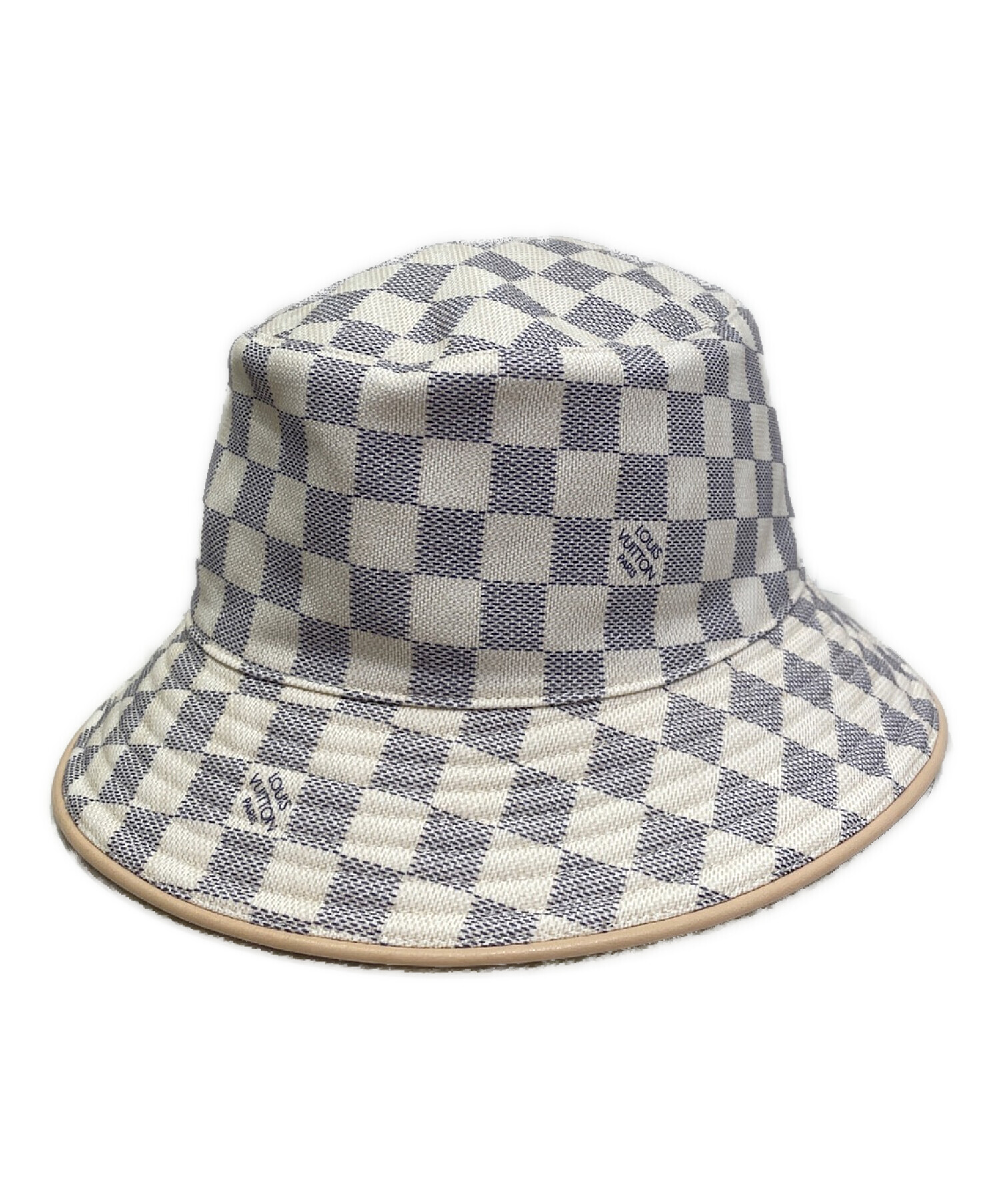 Louis Vuitton バケットハット ホワイト/グレー 中古・古着通販】LOUIS VUITTON (ルイ ヴィトン) ダミエ・バケット