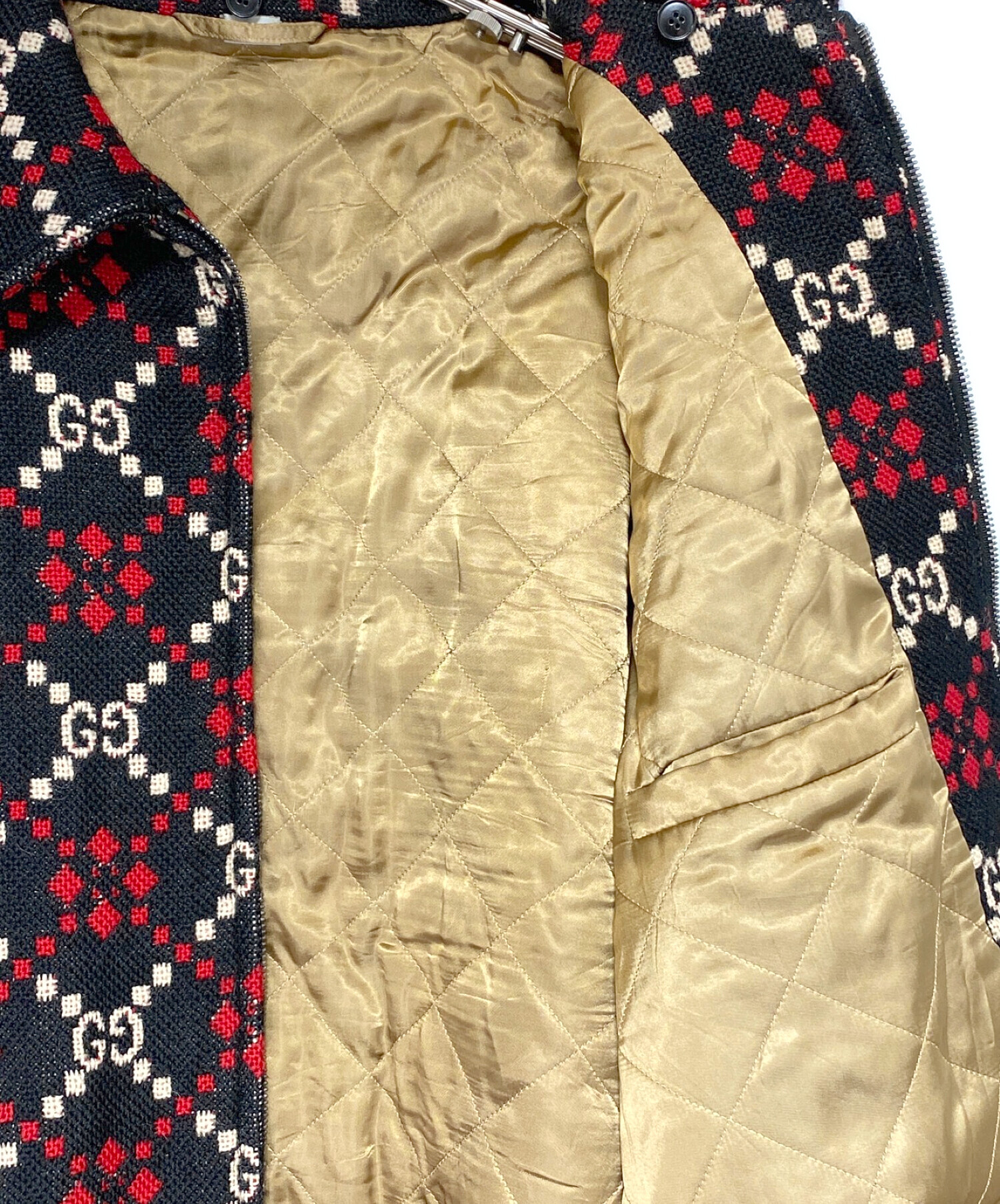 グッチ　GUCCI マクロGGダイヤモンドウール　アウター 中古・古着通販】GUCCI (グッチ) Macro GG diamond wool jacket