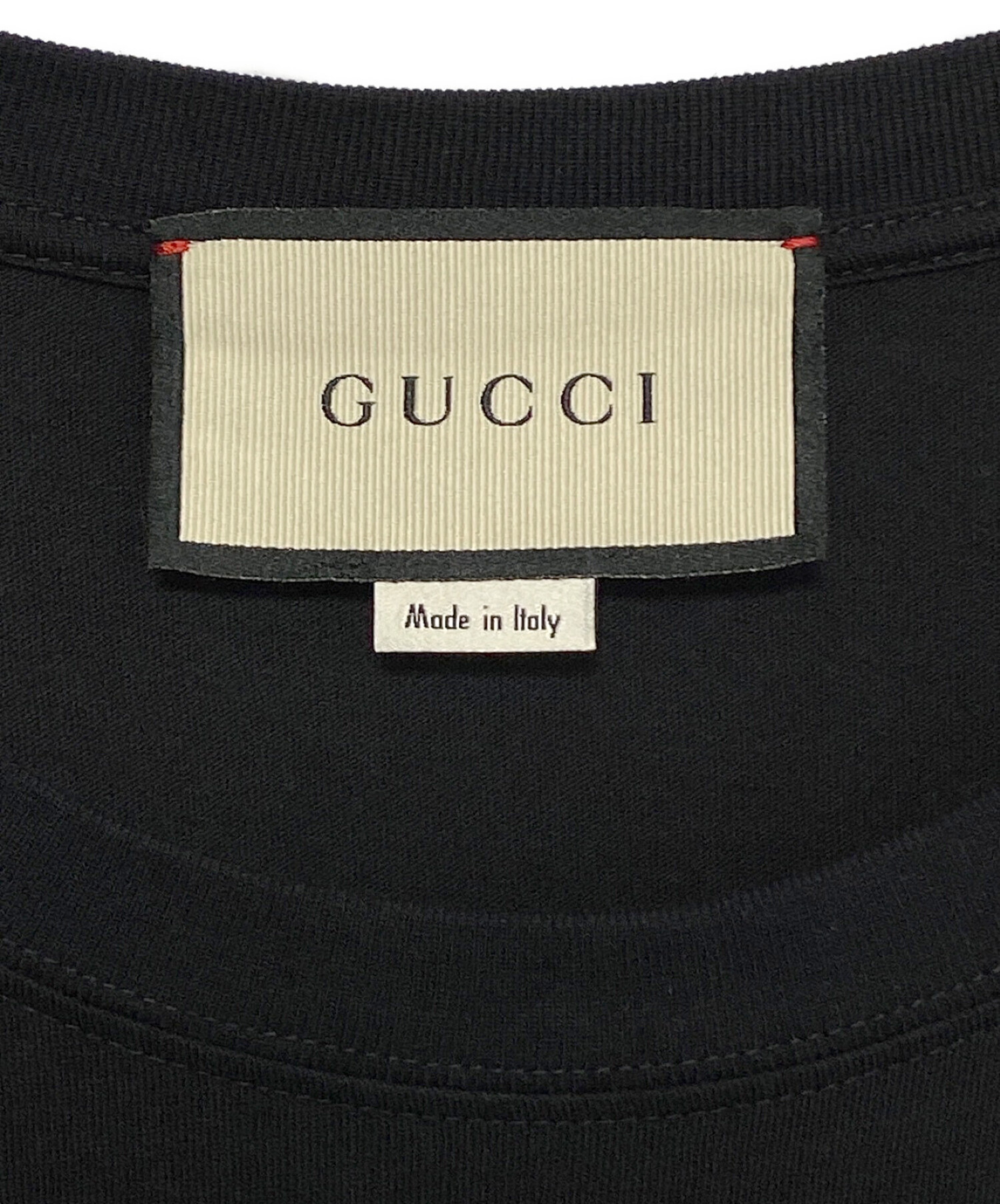 中古・古着通販】GUCCI (グッチ) キャット刺繍Tシャツ ブラック サイズ 