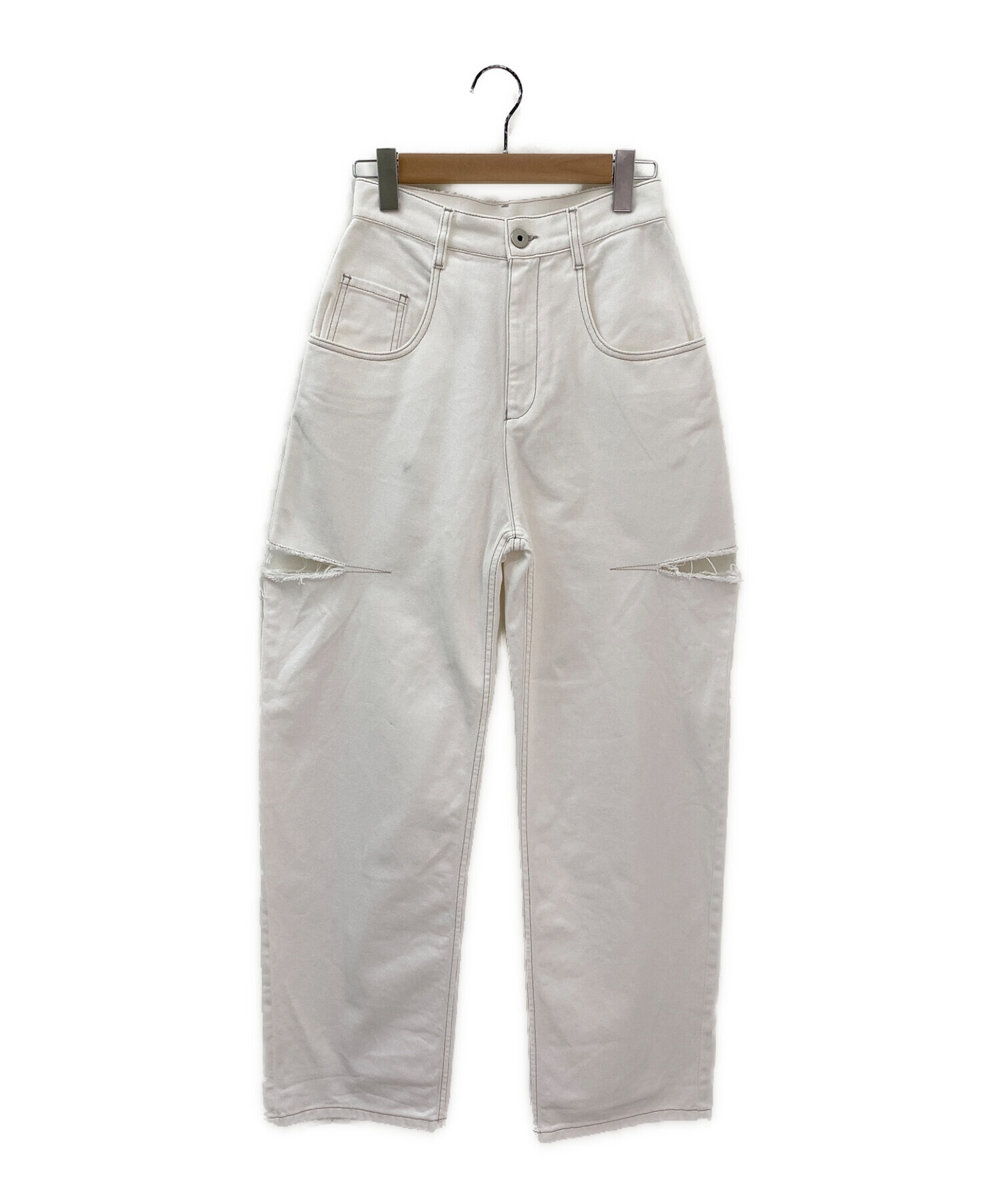 Maison Margiela 21SS ホワイトカットアウトデニムパンツ 中古・古着通販】Maison Margiela (メゾンマルジェラ) カットオフ