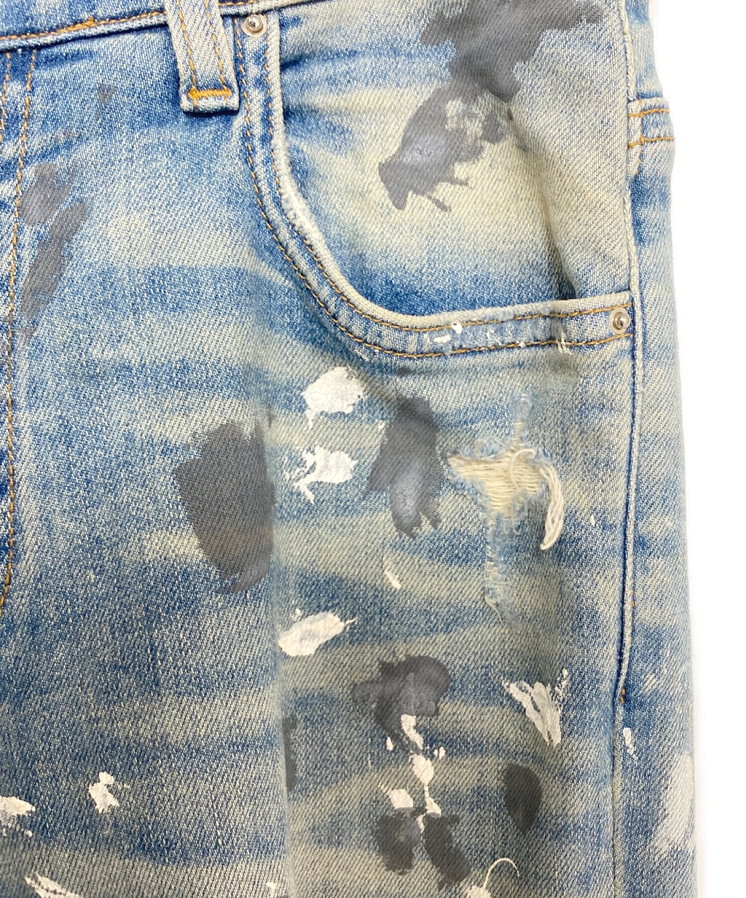 カズ　AMIRI ダメージ加工 ブルーデニム カズ AMIRI ダメージ加工 ブルーデニム AMIRI(アミリ) / デニムパンツ