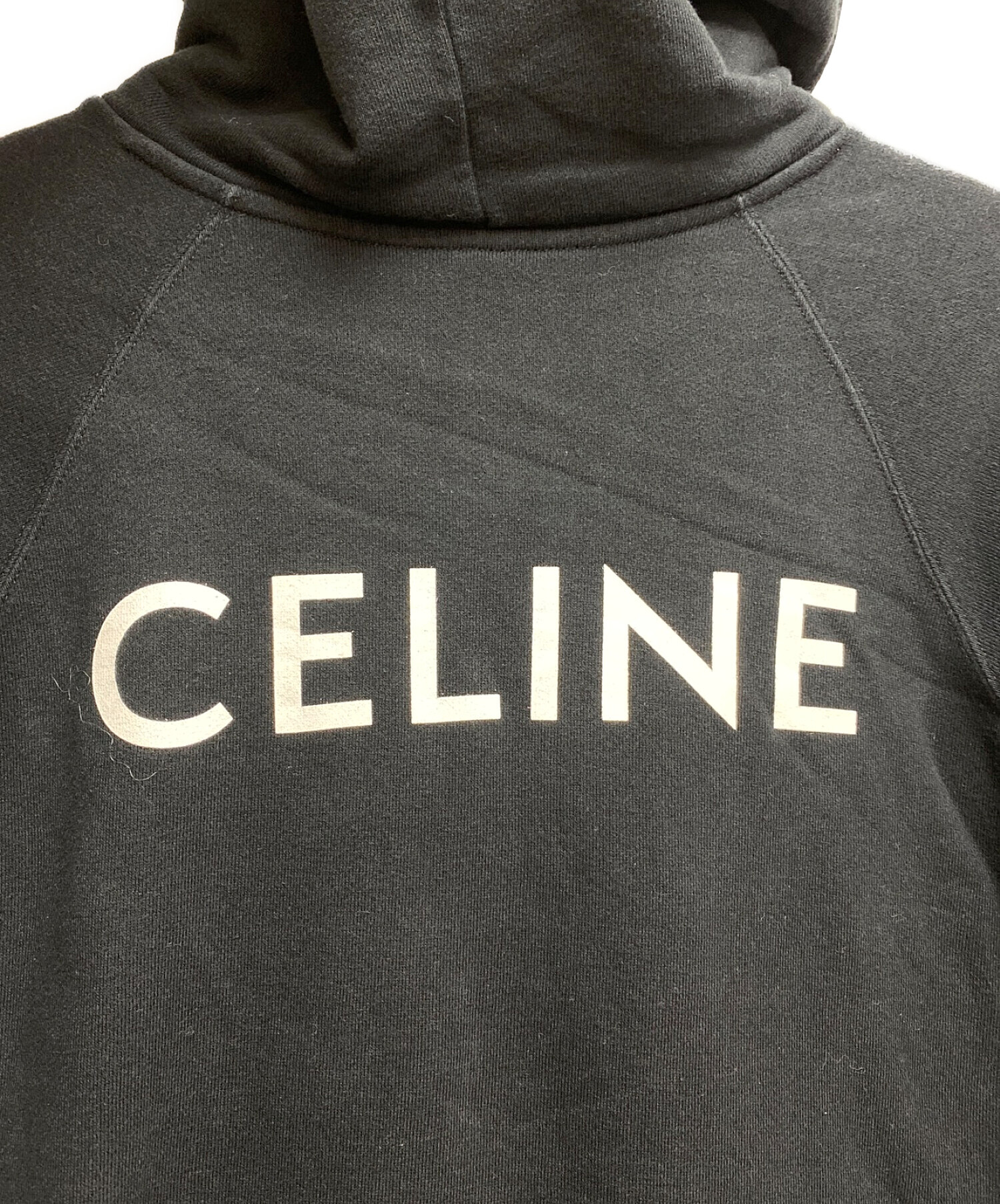 中古・古着通販】CELINE (セリーヌ) バックプリントパーカー ブラック 