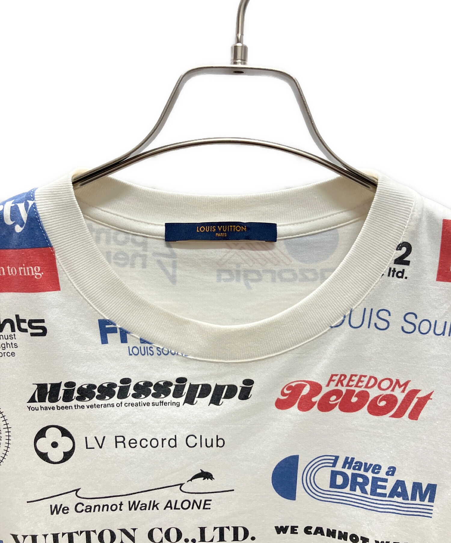 ルイヴィトン LV ホワイト ロゴプリント Tシャツ L