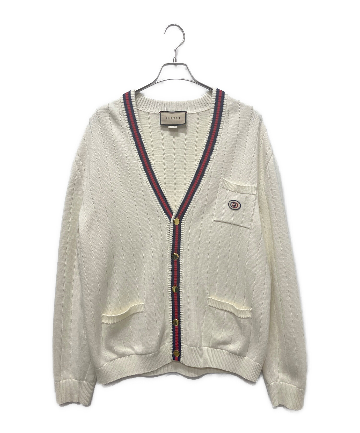 中古・古着通販】GUCCI (グッチ) シェリーラインカーディガン ベージュ 