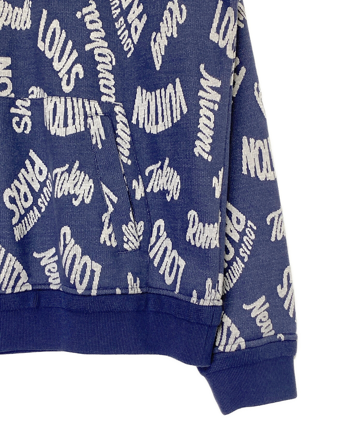 LOUIS VUITTON 19AW 3Dパッチポケットハーフジップフーディ Louis Vuitton White Cotton 3D Patched Pocket Half Zipped Hoodie S