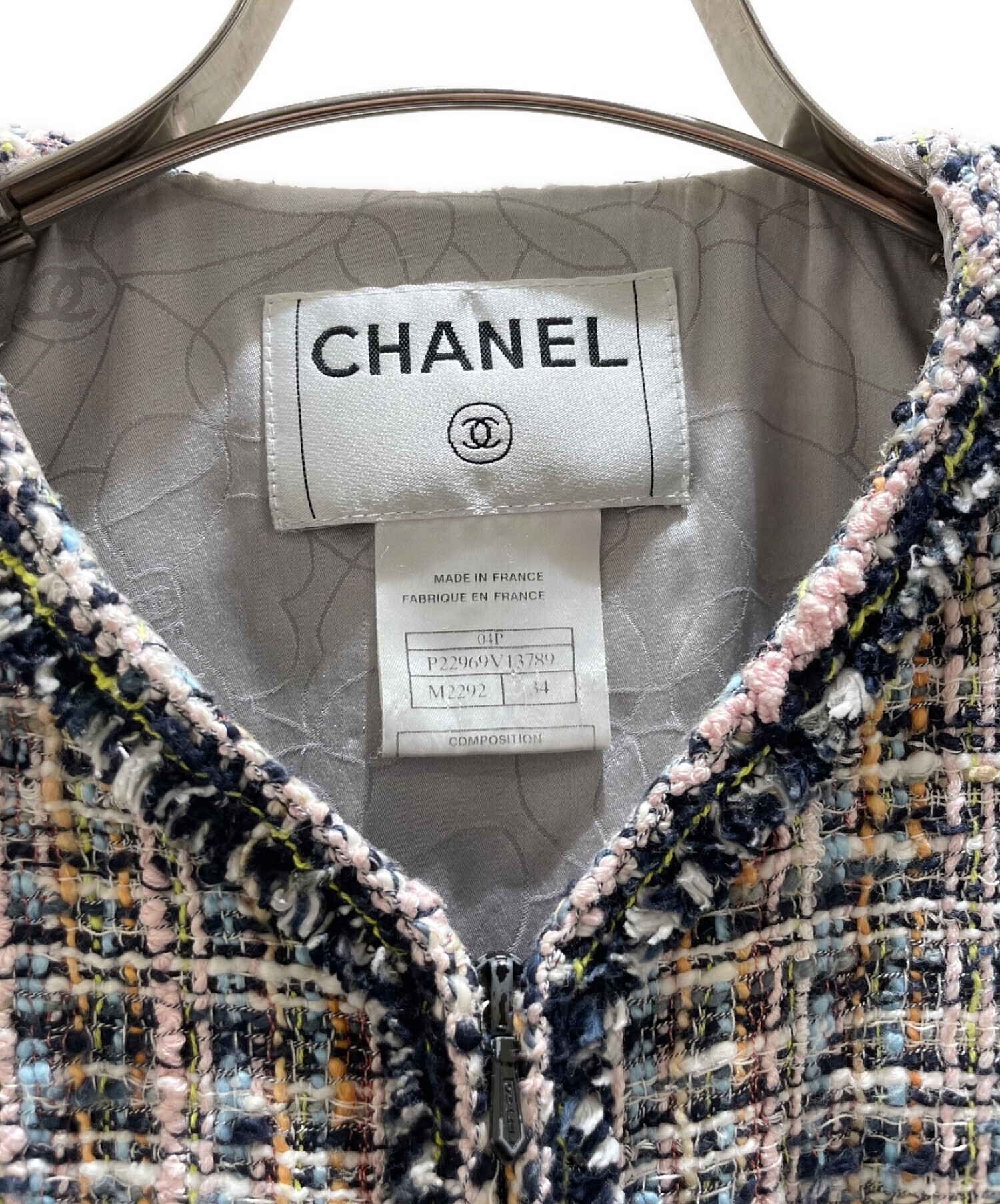 中古・古着通販】CHANEL (シャネル) ツイードジップアップジャケット
