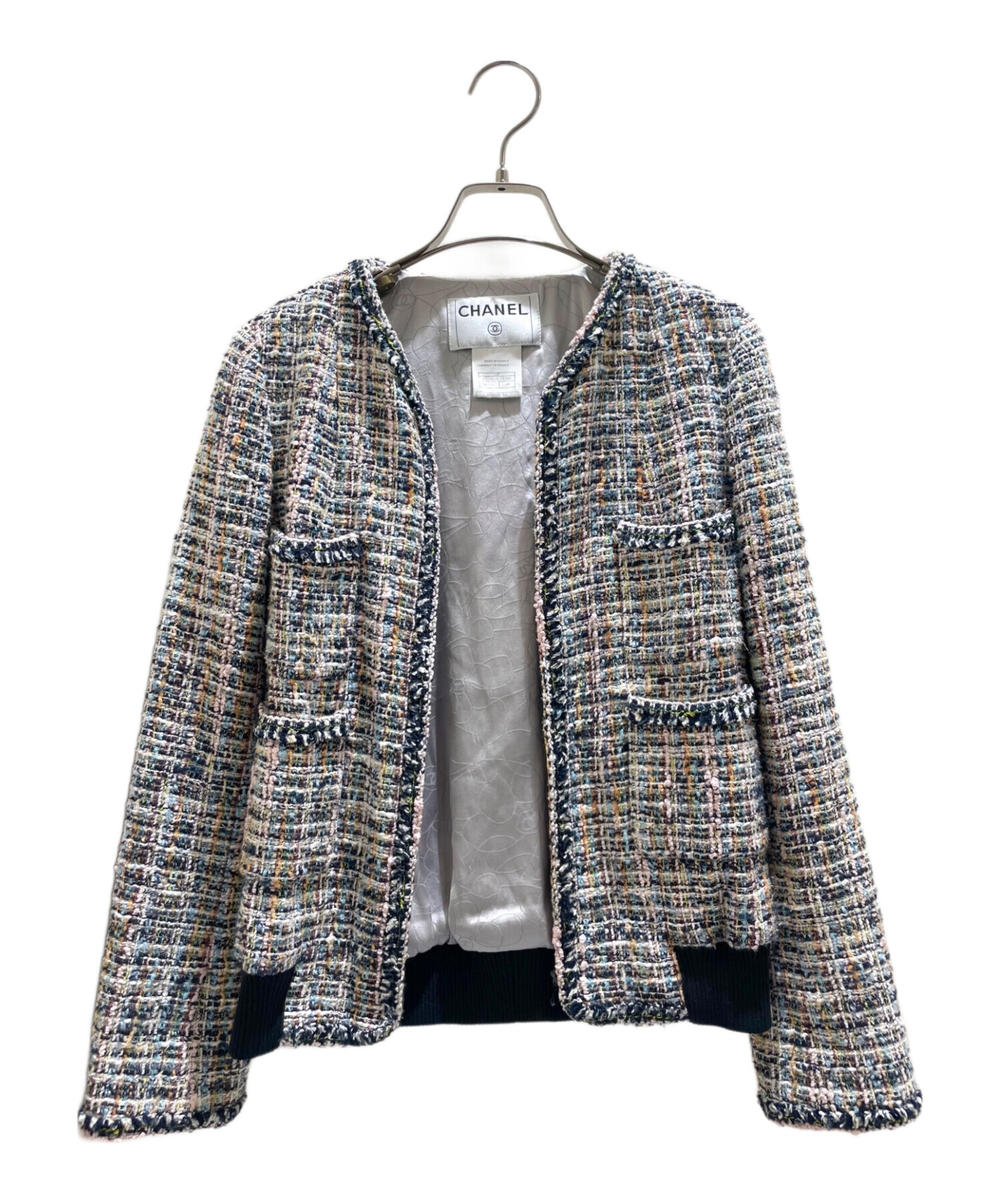 CHANEL シャネル フロントジップアップ ツイード ノースリーブ