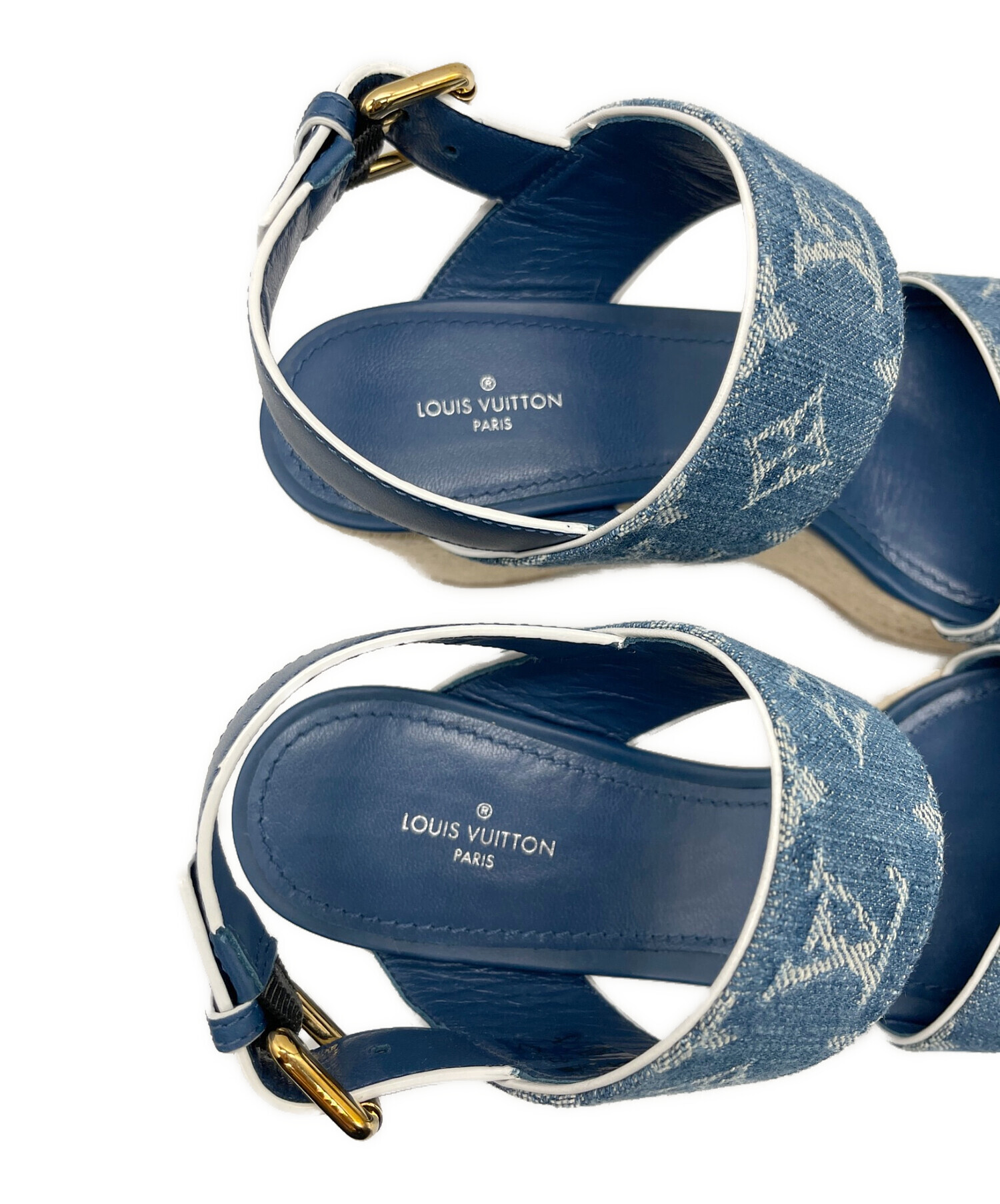 Louis Vuitton ネイビー ストライプ サンダル 中古・古着通販】LOUIS VUITTON (ルイ ヴィトン) スターボード ライン