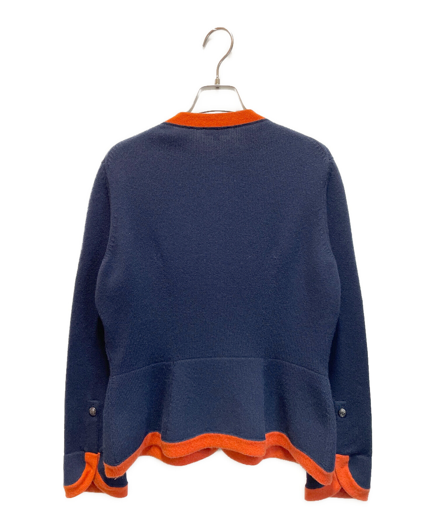 CHANEL ネイビー カーディガン サイズ38 シャネル 中古・古着通販】CHANEL (シャネル) カシミヤVネックカーディガン