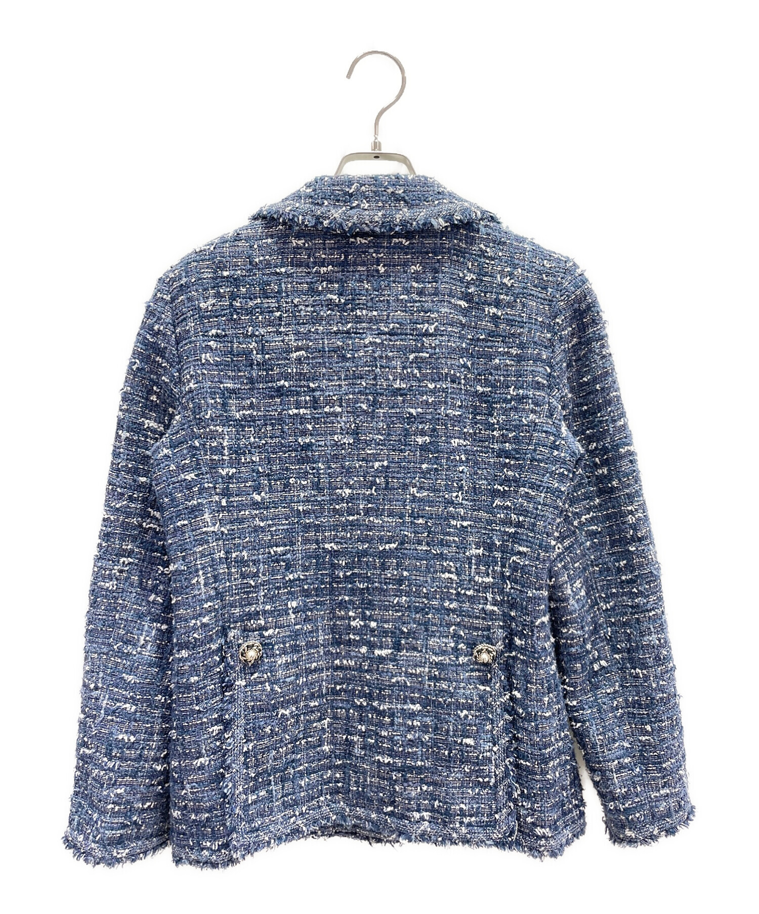 お値下げ！ 【断捨離中】CHANEL ツイードジャケット 99A フランス製 中古・古着通販】CHANEL (シャネル) ツイードジャケット ブルー サイズ
