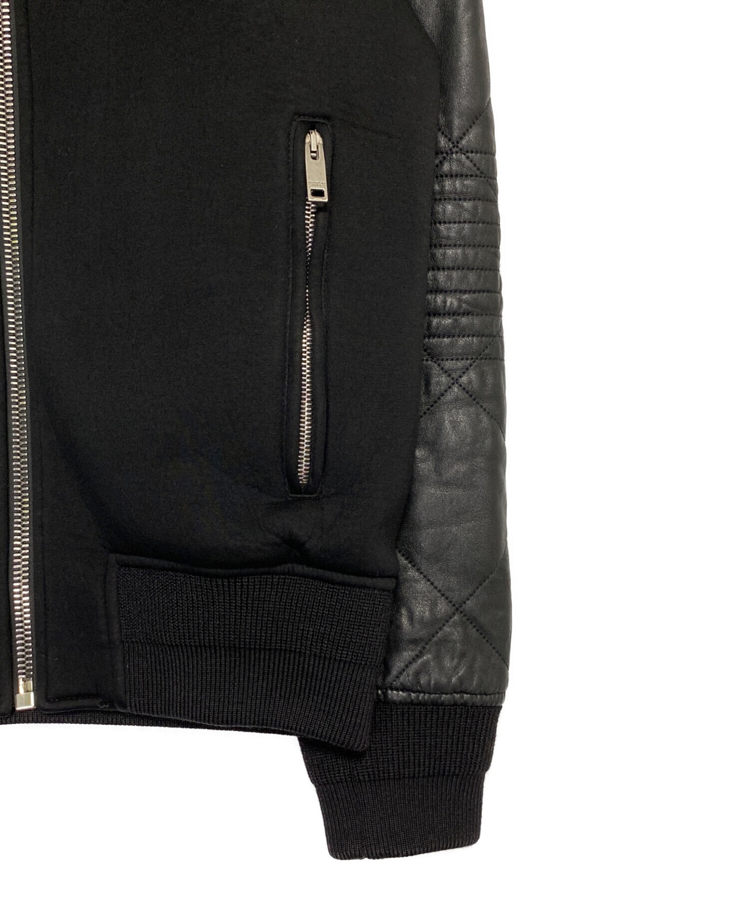 中古・古着通販】GIVENCHY (ジバンシィ) レザースリーブジップパーカー 