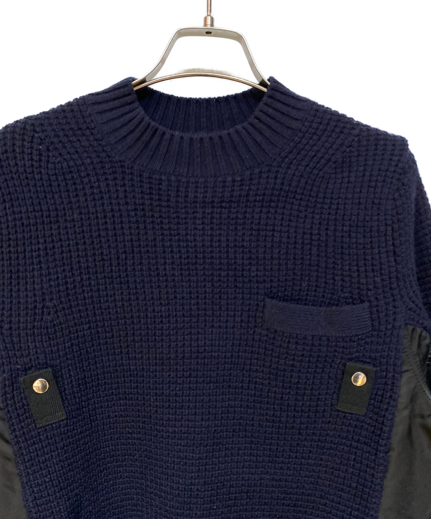 中古・古着通販】sacai (サカイ) 切替ニット ネイビー サイズ:2