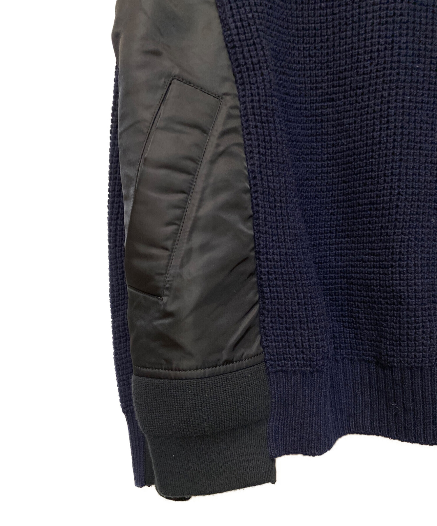 中古・古着通販】sacai (サカイ) 切替ニット ネイビー サイズ:2