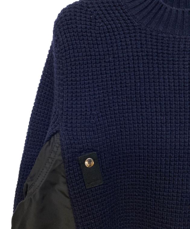 中古・古着通販】sacai (サカイ) 切替ニット ネイビー サイズ:2