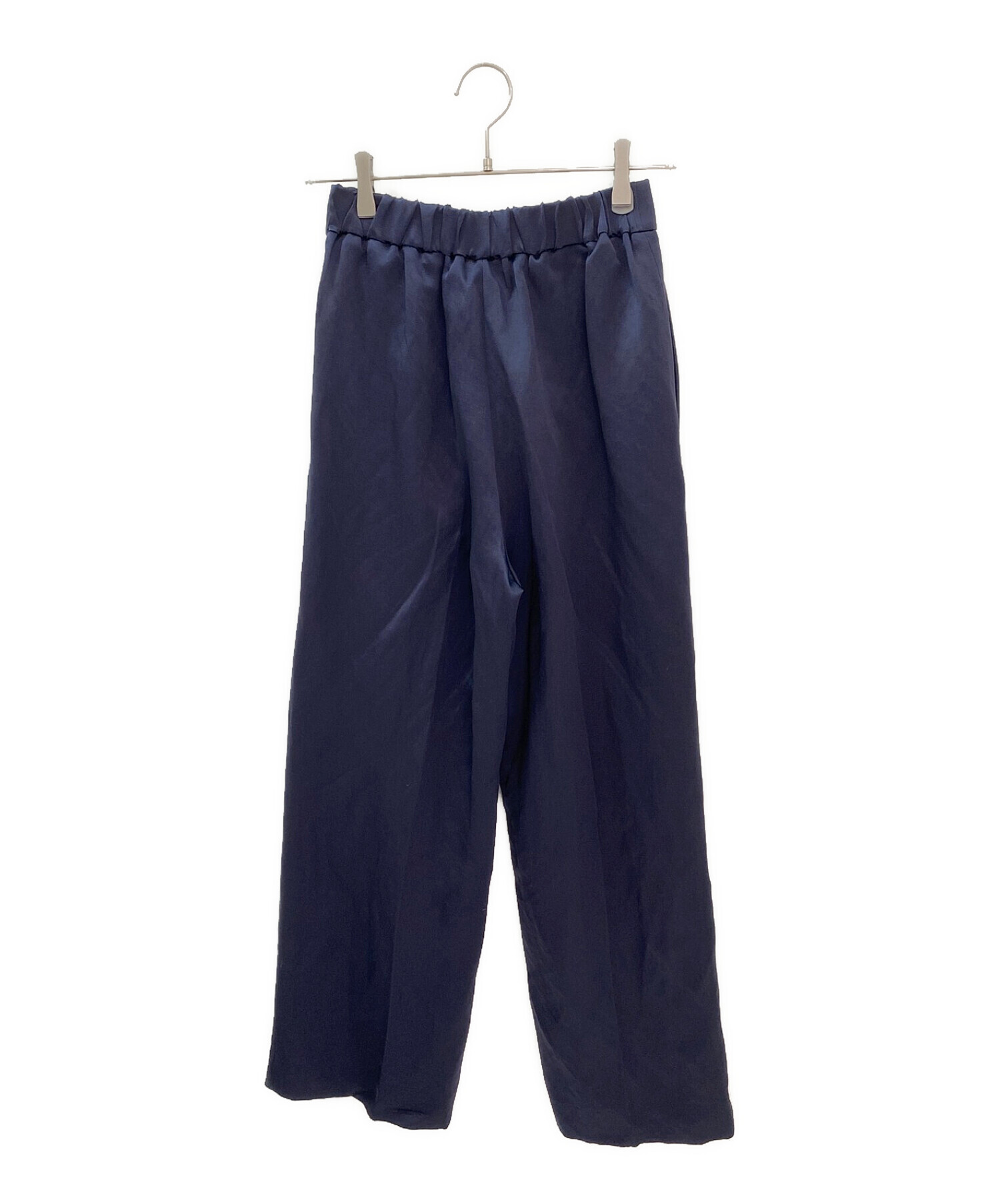 BLAMINK RESORT サテンバックギャザーストレートパンツ 中古・古着通販】BLAMINK (ブラミンク) バックギャザーストレート