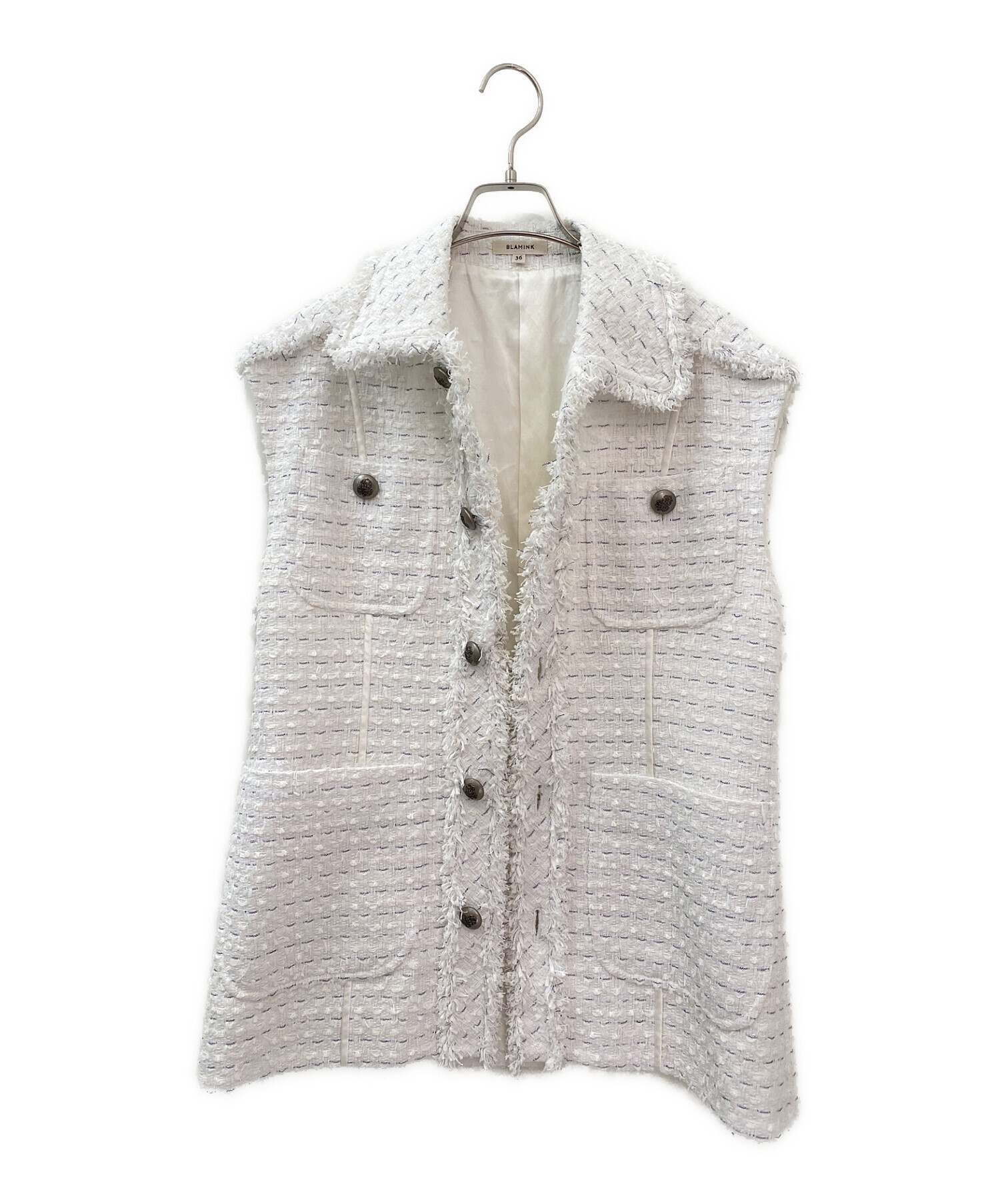 中古・古着通販】BLAMINK (ブラミンク) ツィードジレ ホワイト サイズ