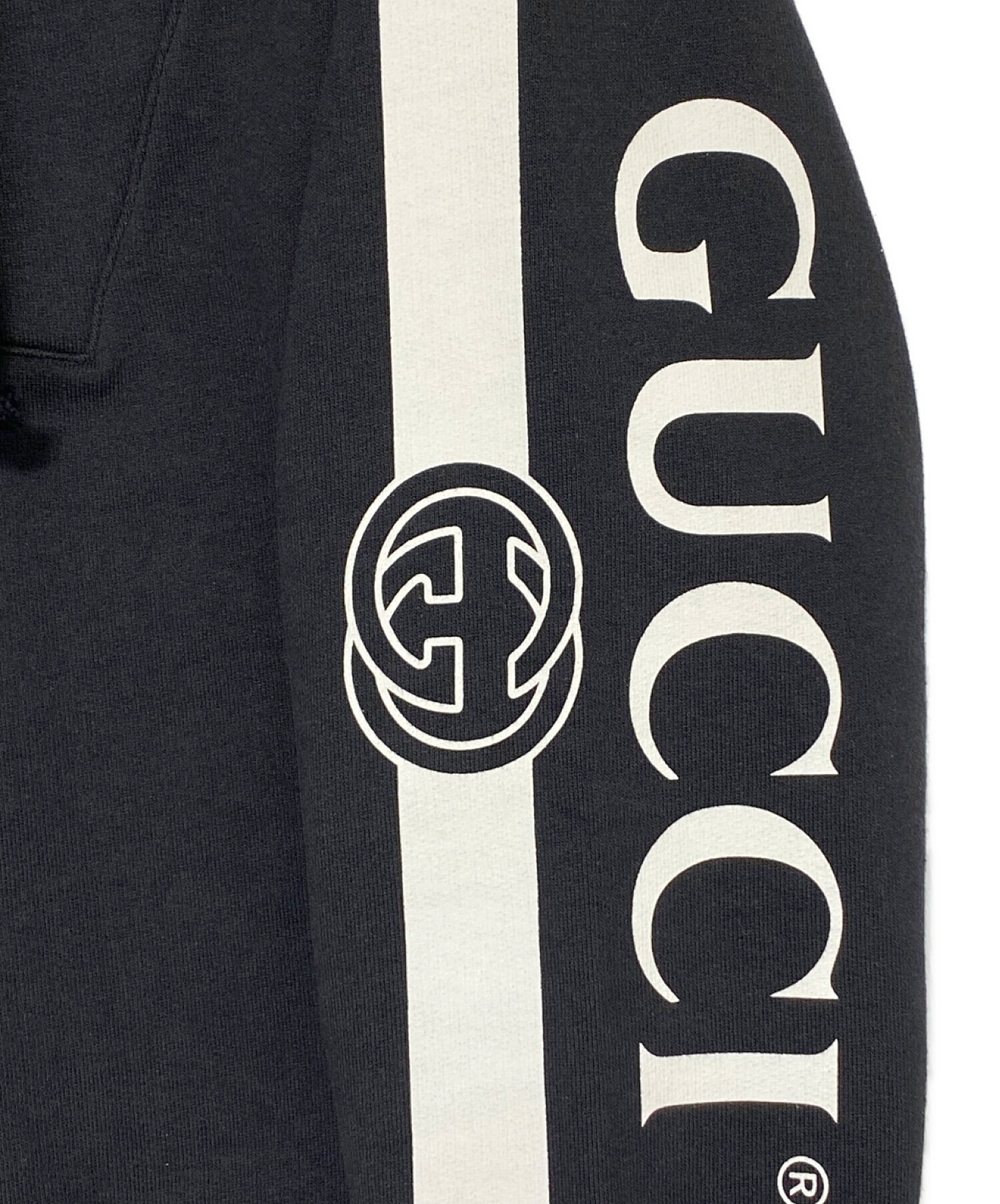 中古・古着通販】GUCCI (グッチ) ハーフジップパーカー ブラック