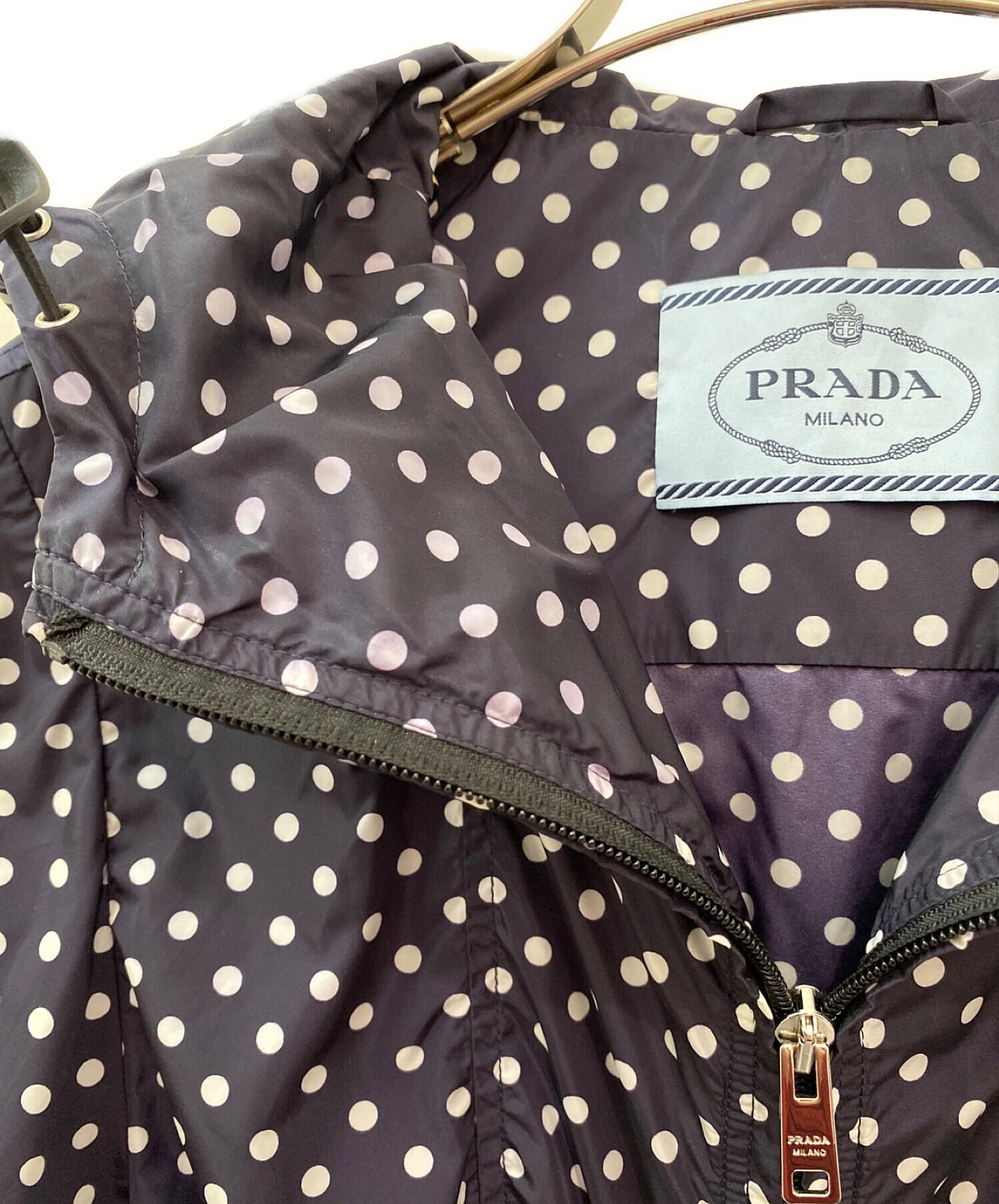 中古・古着通販】PRADA (プラダ) ドッド柄ナイロンジップパーカー 