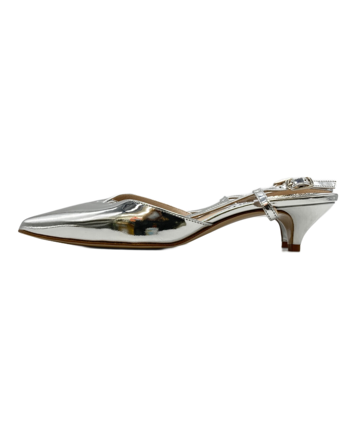 中古・古着通販】NEBULONIE (ネブローニ) メタリックパンプス シルバー 