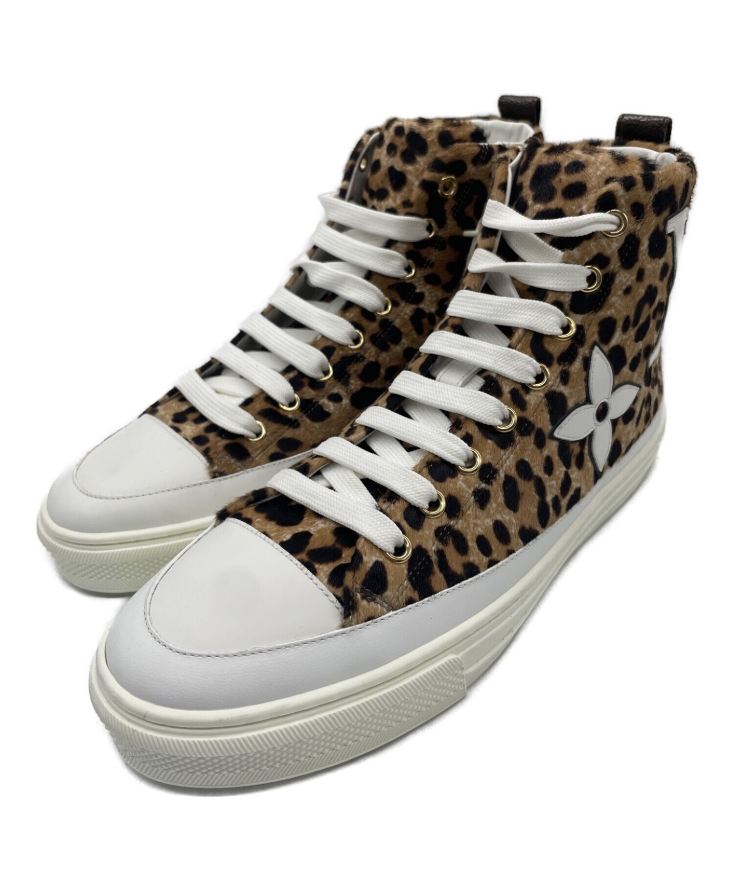 Louis Vuitton ブラウン ハイカットシューズ 中古・古着通販】LOUIS VUITTON (ルイ ヴィトン) ハラコレオパード
