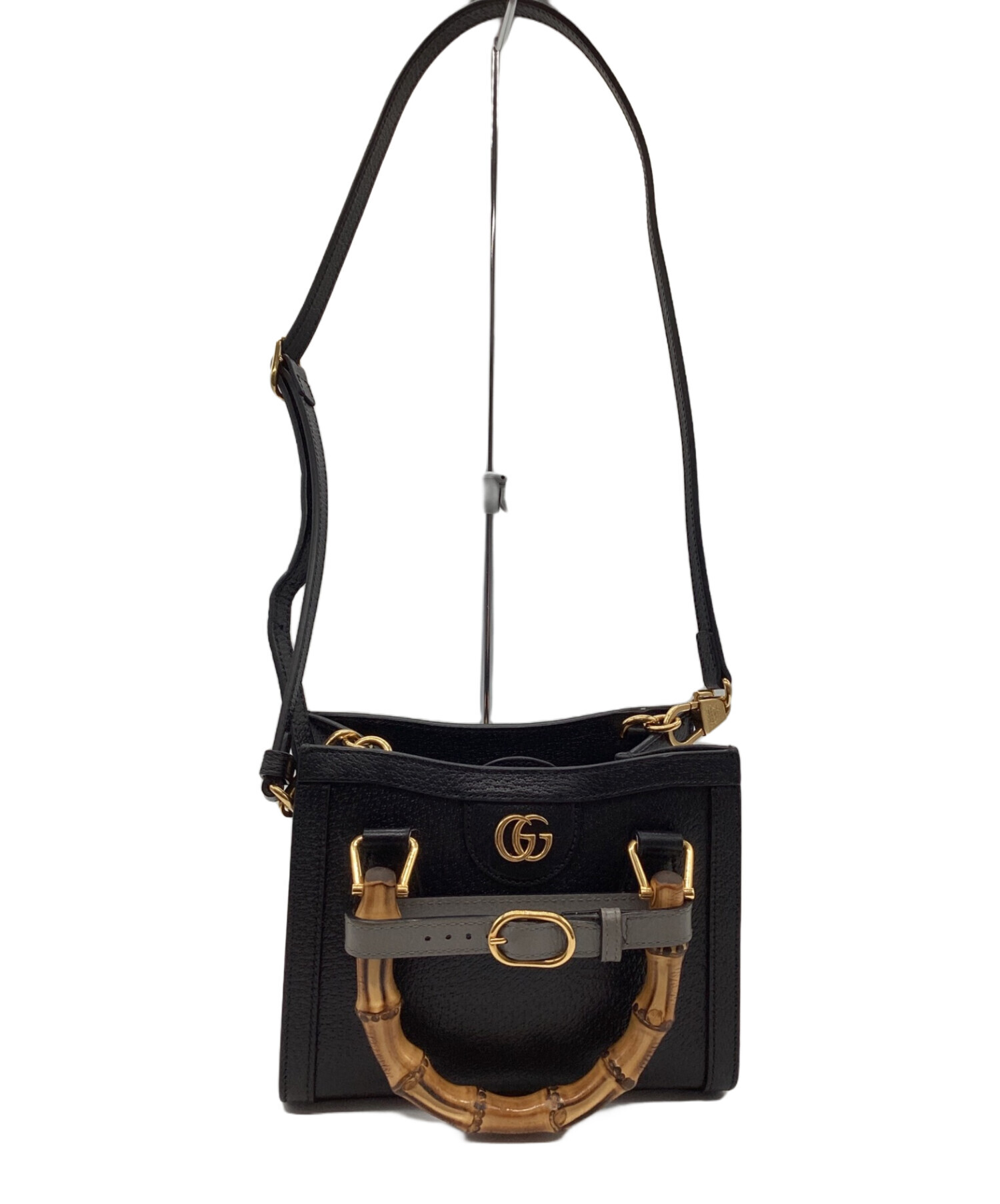 中古・古着通販】GUCCI (グッチ) バンブーハンドバッグ ブラック
