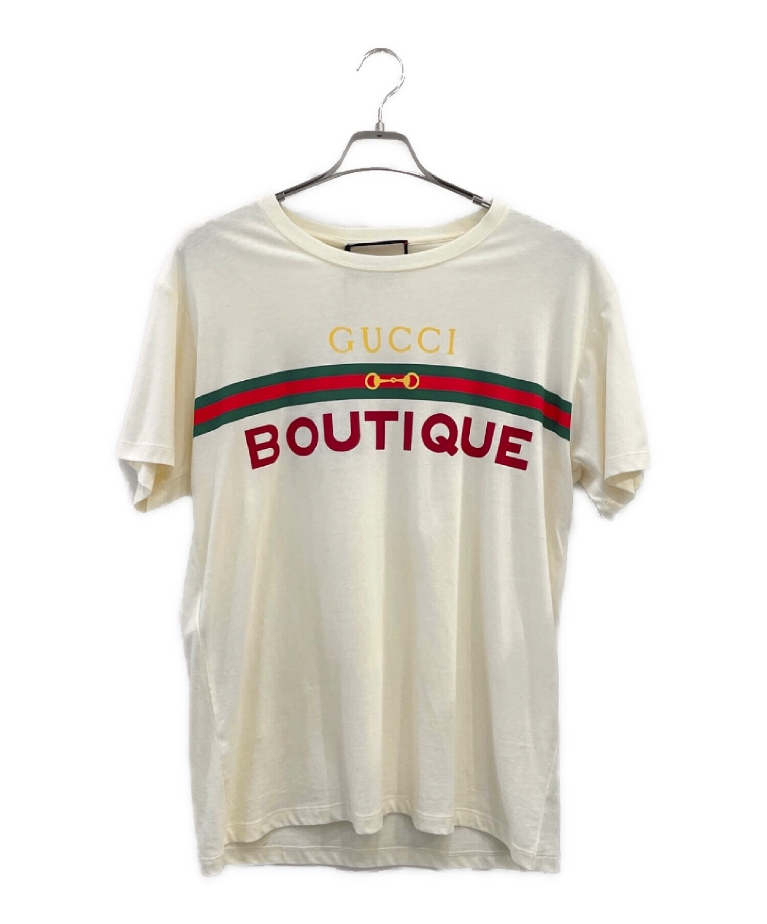 中古・古着通販】GUCCI (グッチ) BOUTIQUEプリントTシャツ アイボリー 
