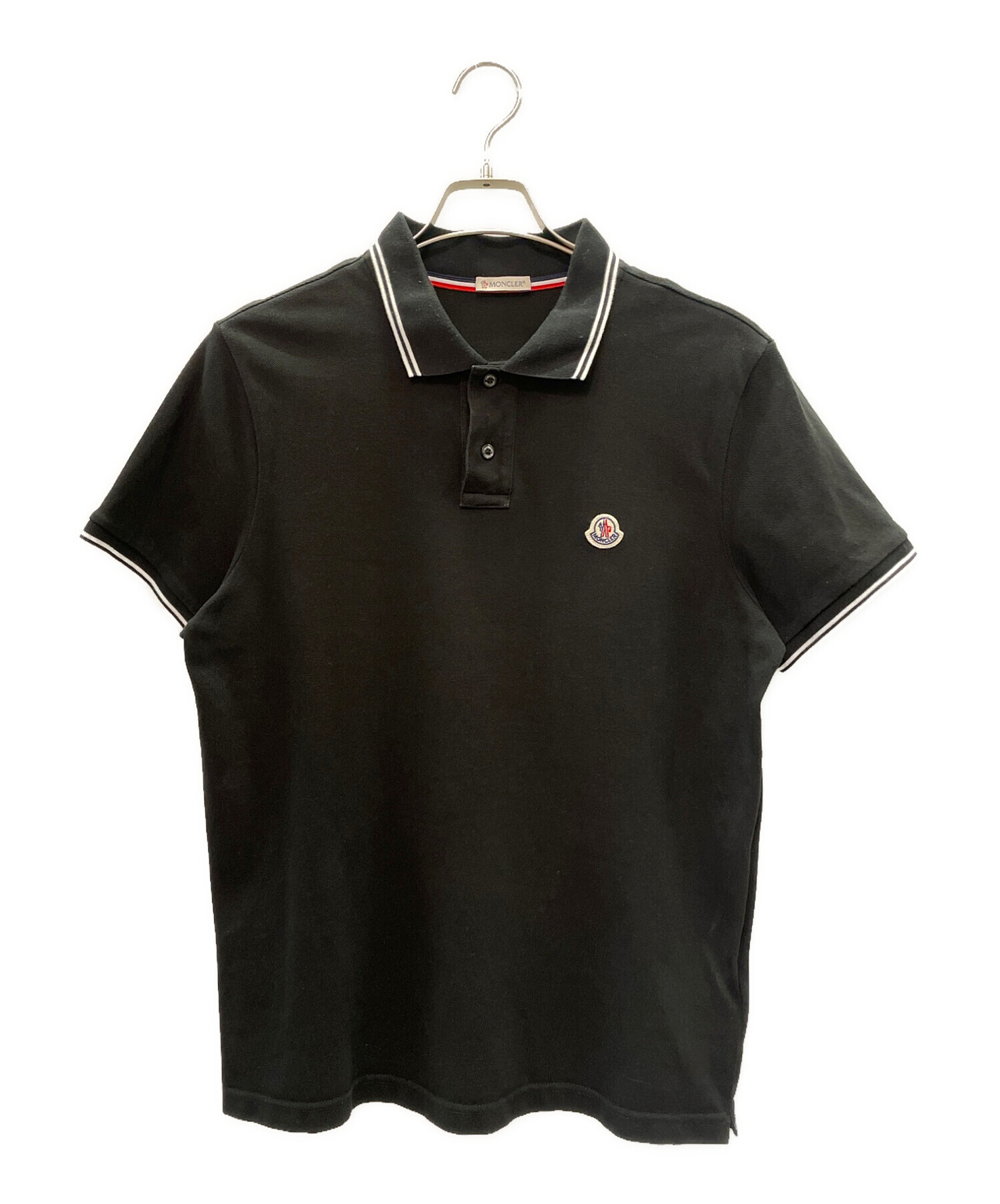 モンクレール◎MONCLER ポロシャツ ブラック MAGLIA メンズ 黒 中古・古着通販】MONCLER (モンクレール) MAGLIA POLO マリア