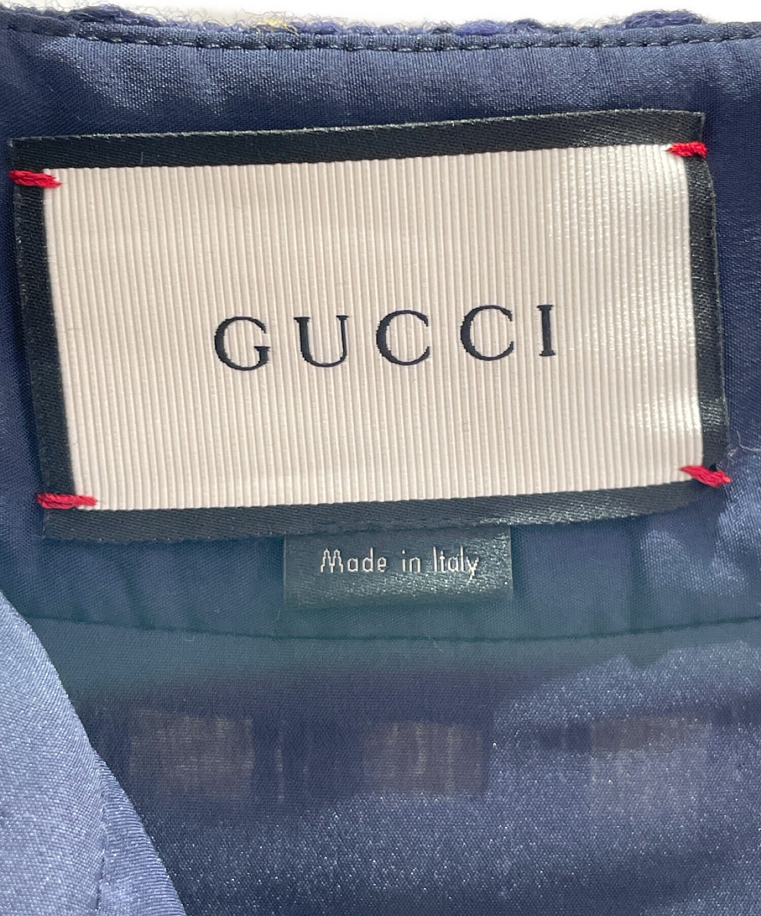 中古・古着通販】GUCCI (グッチ) GGニットチェックスカート ネイビー