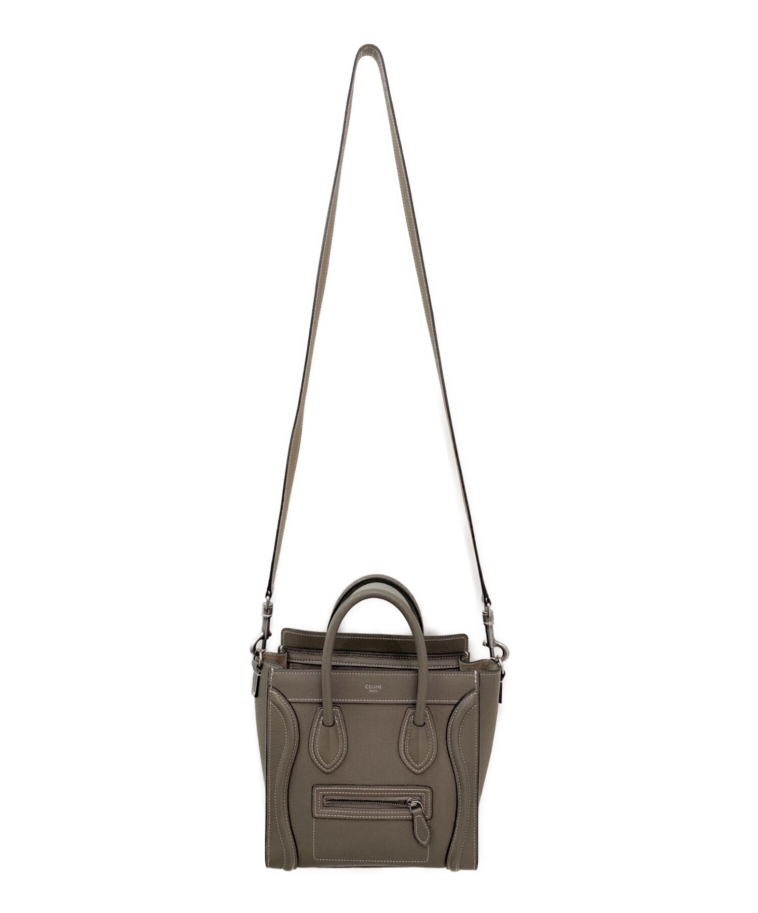 中古・古着通販】CELINE (セリーヌ) ラゲージナノ グレージュ サイズ 