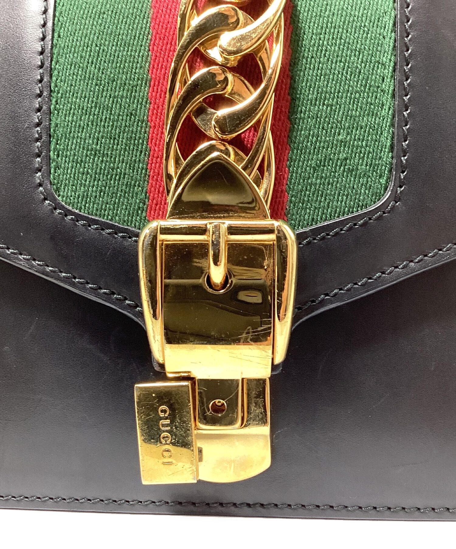 グッチ シルビィ ショルダーバッグ レディース 【中古】 中古・古着通販】GUCCI (グッチ) シルビィショルダーバッグ ブラック