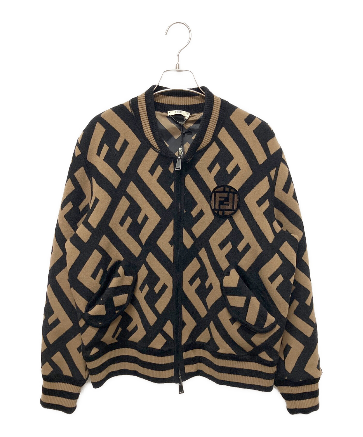 中古・古着通販】FENDI (フェンディ) FFロゴニットジャケット ブラウン