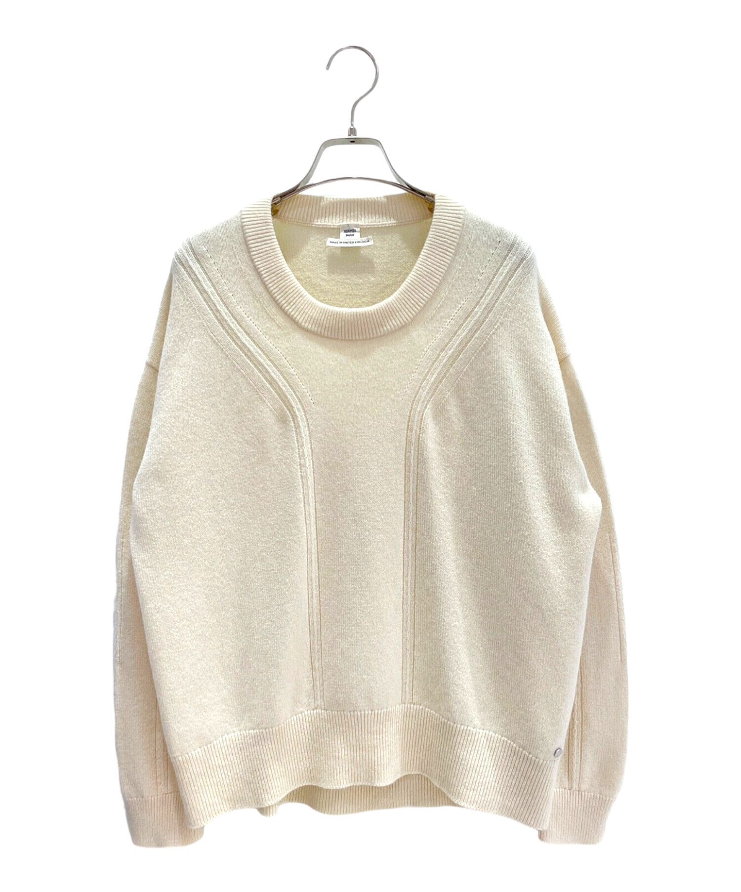 中古・古着通販】HERMES (エルメス) カシミヤ100%クルーネックケーブル