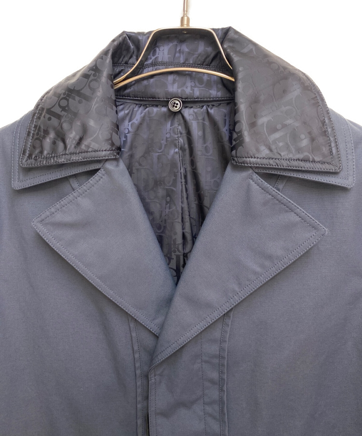 中古・古着通販】Dior (ディオール) 裏地オブリーク柄コート ネイビー
