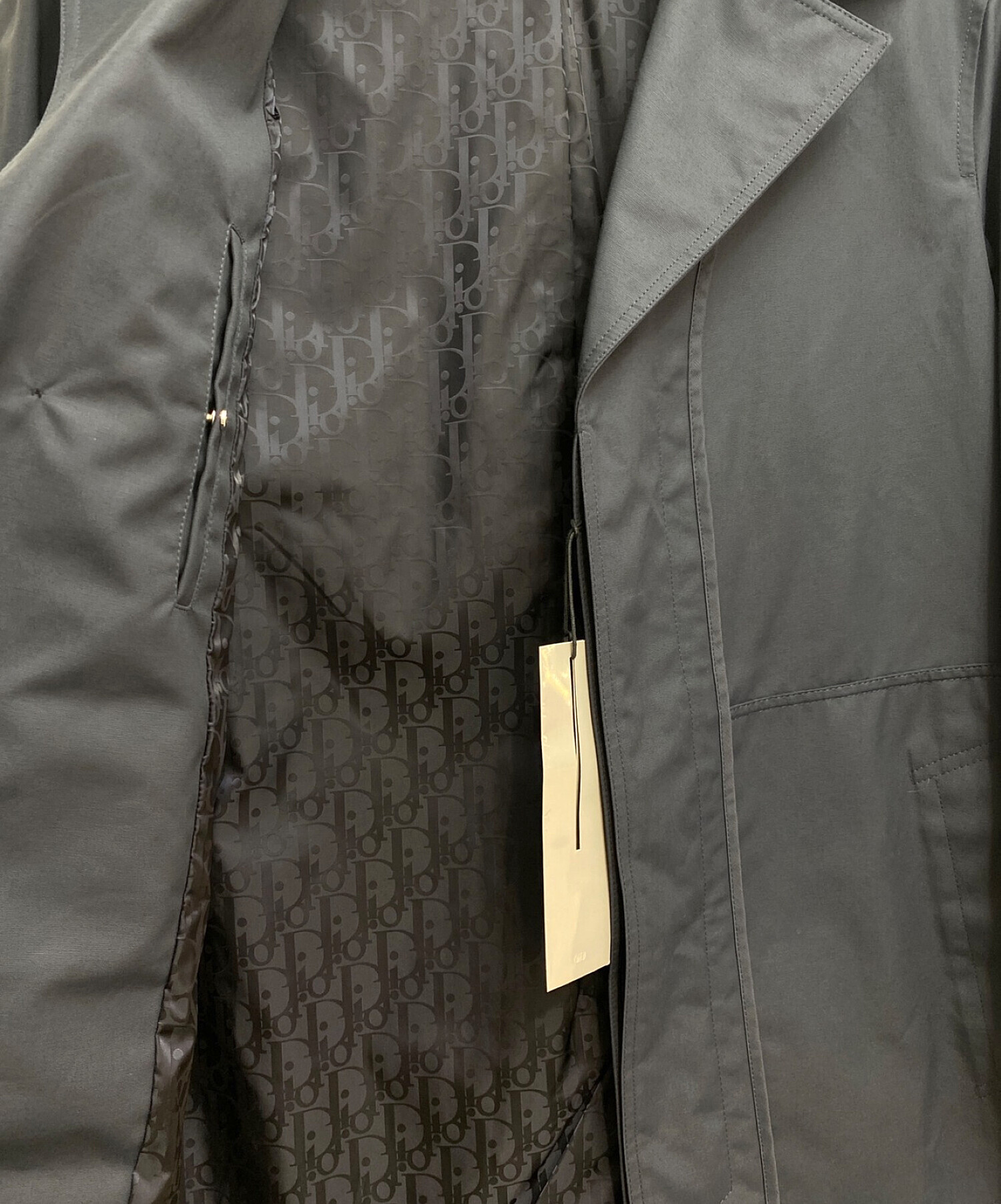中古・古着通販】Dior (ディオール) 裏地オブリーク柄コート ネイビー