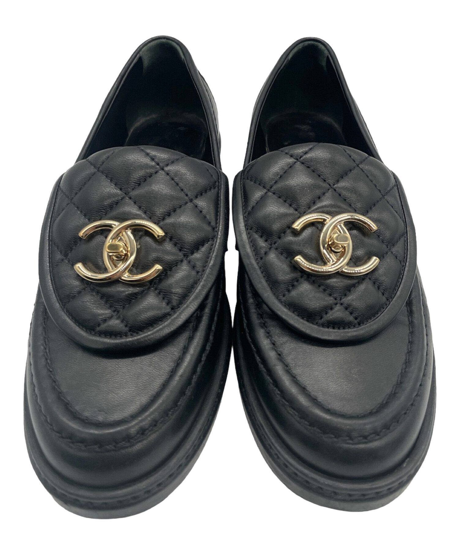 CHANEL シャネル ココマーク レザーローファー レディース 36 1/2