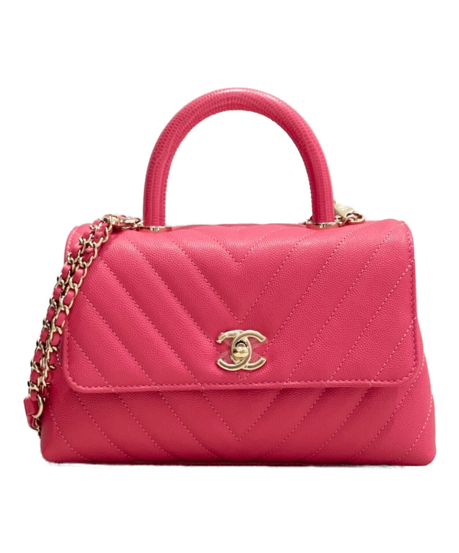 中古・古着通販】CHANEL (シャネル) Vステッチチェーンショルダー 