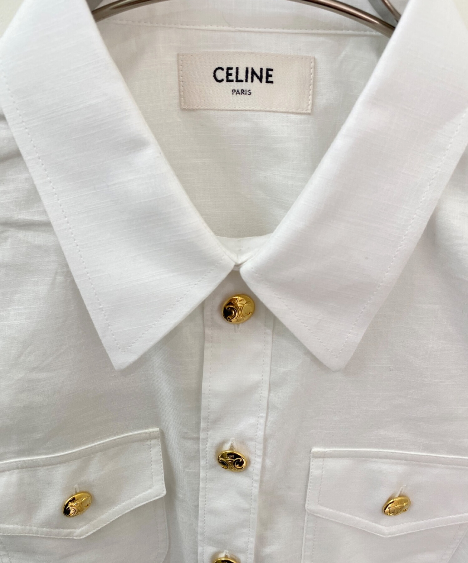 中古・古着通販】CELINE (セリーヌ) チェルシーシャツ ホワイト サイズ 