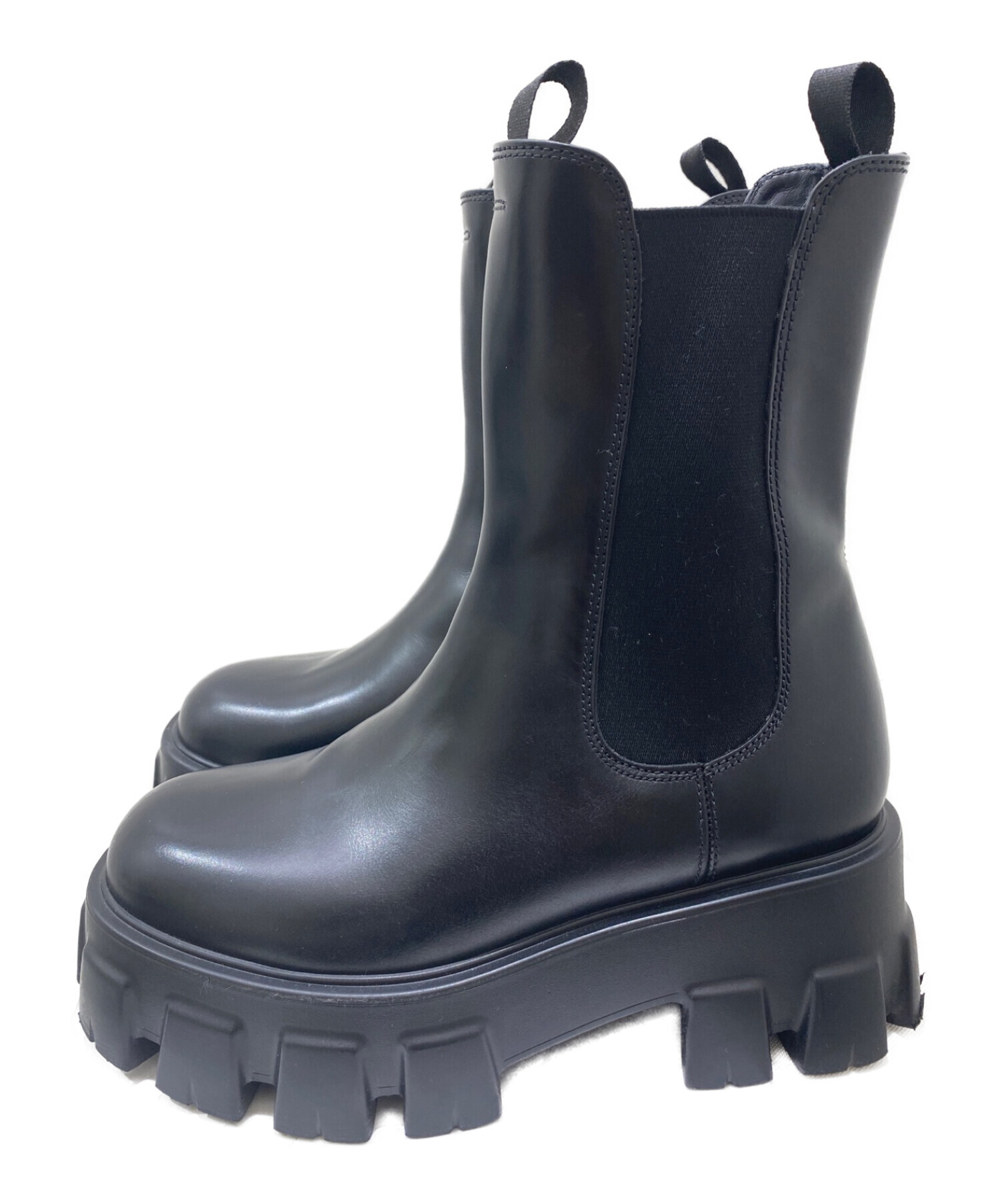 中古・古着通販】PRADA (プラダ) モノリスサイドゴアブーツ ブラック