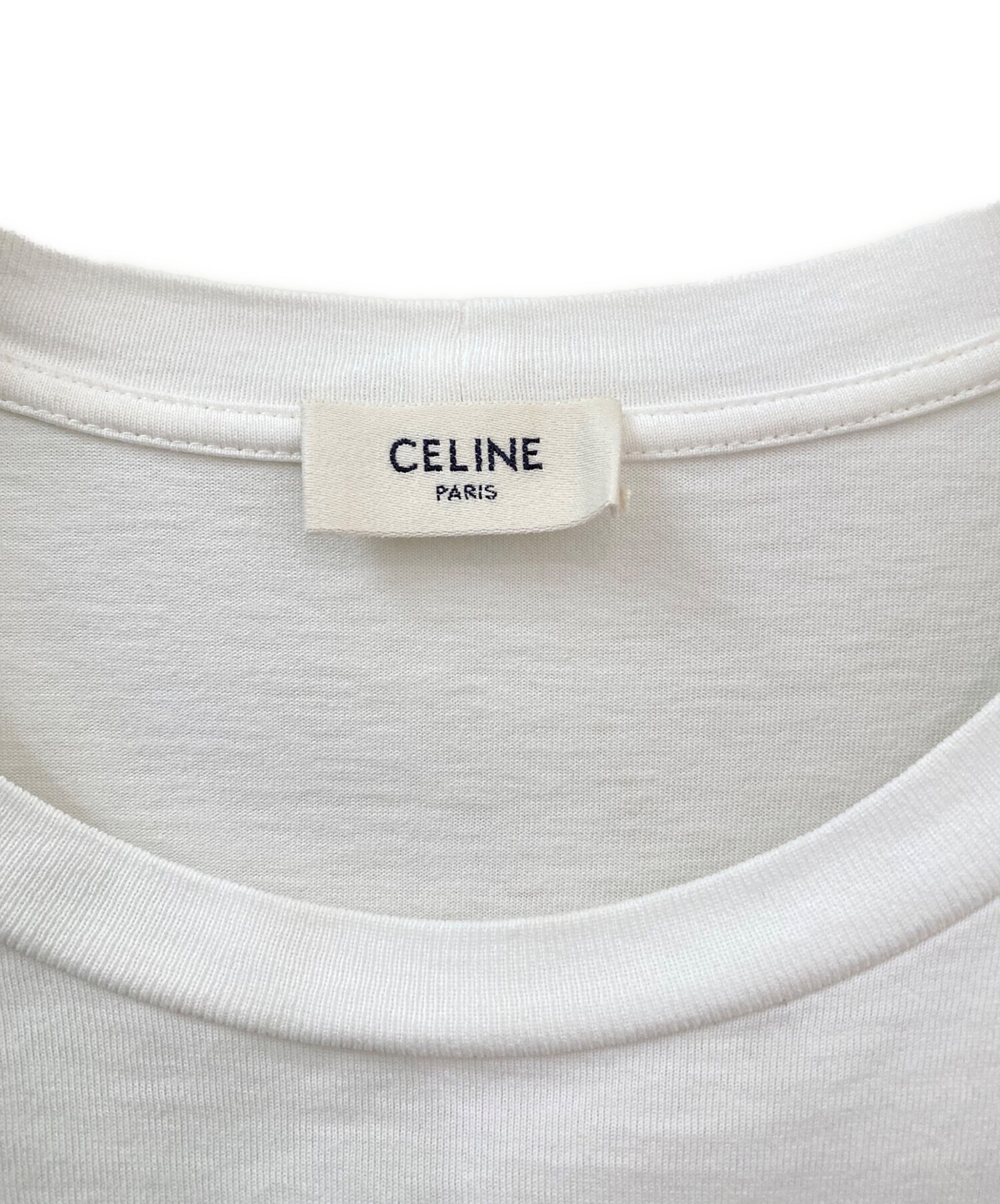 中古・古着通販】CELINE (セリーヌ) ロゴTシャツ ホワイト サイズ:XXS