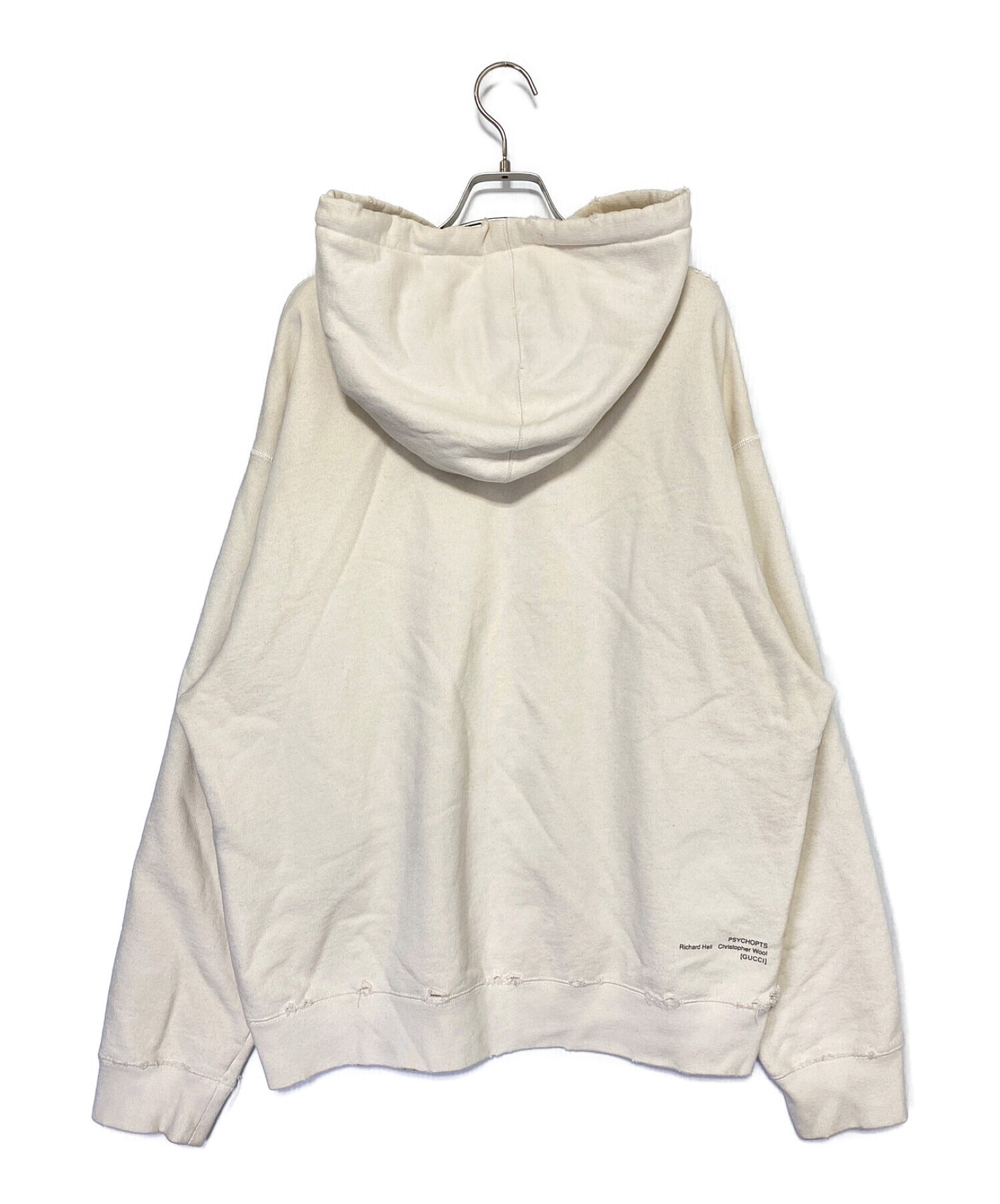 中古・古着通販】GUCCI (グッチ) ダメージ加工パーカー ベージュ 