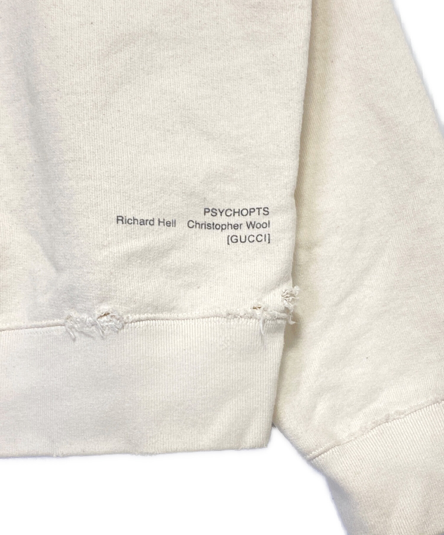 中古・古着通販】GUCCI (グッチ) ダメージ加工パーカー ベージュ 