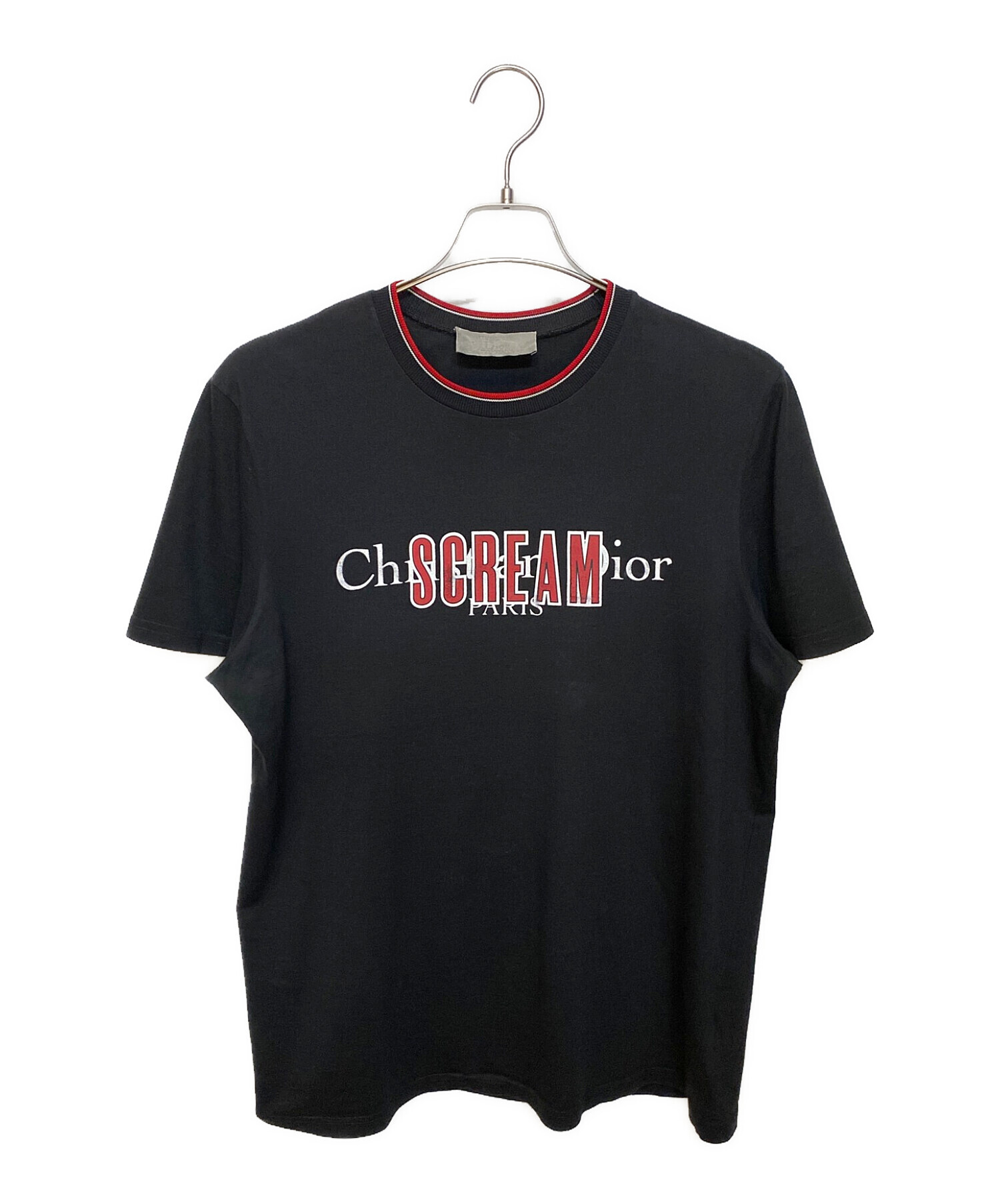 Dior homme ブラック Tシャツ グラフィックプリント ディオールオム 中古・古着通販】DIOR HOMME (ディオール オム) SCREAMロゴTシャツ