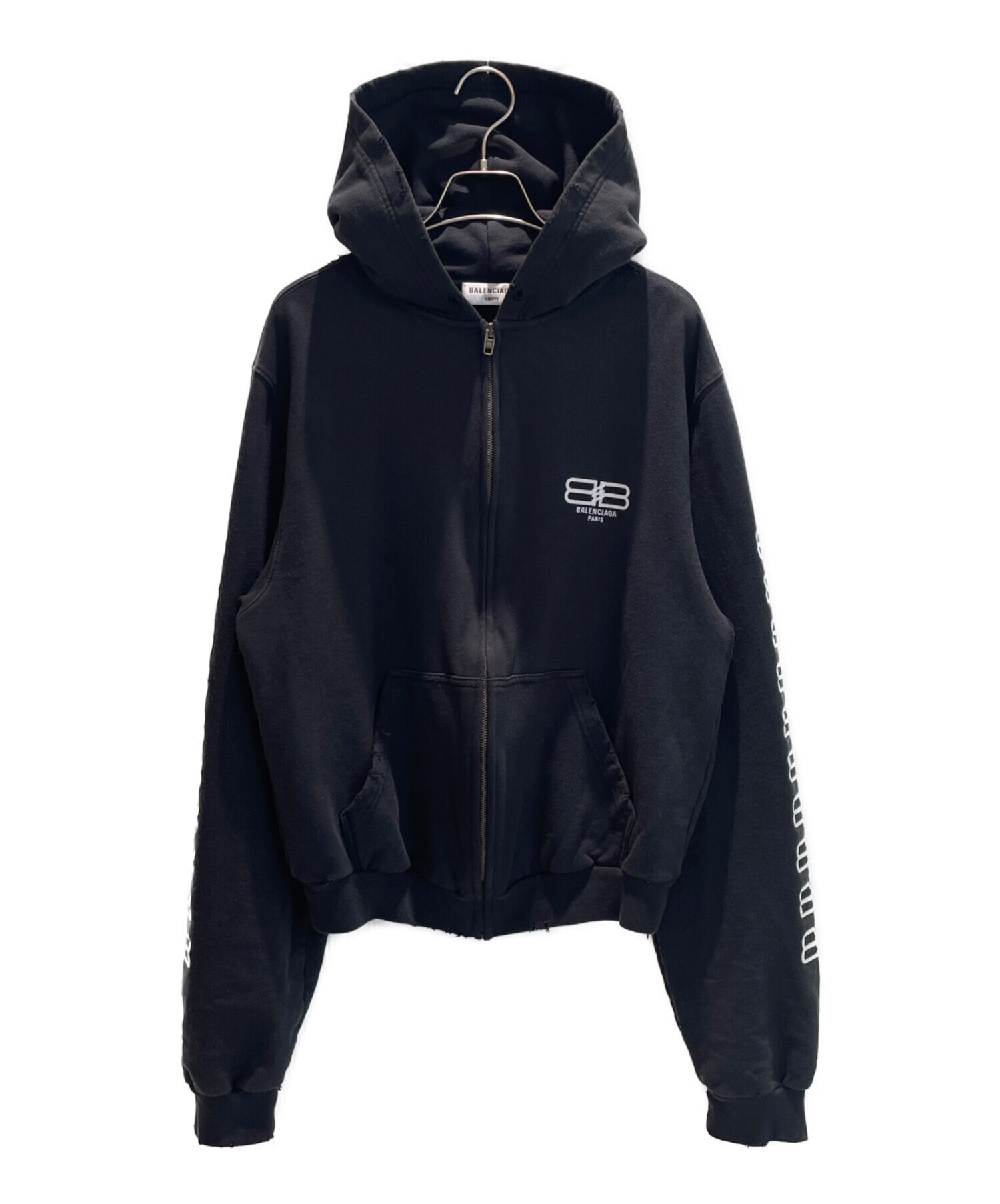 むぎちゃん]【21AW・美品】バレンシアガ/パーカー/ピクセルBBロゴ むぎ