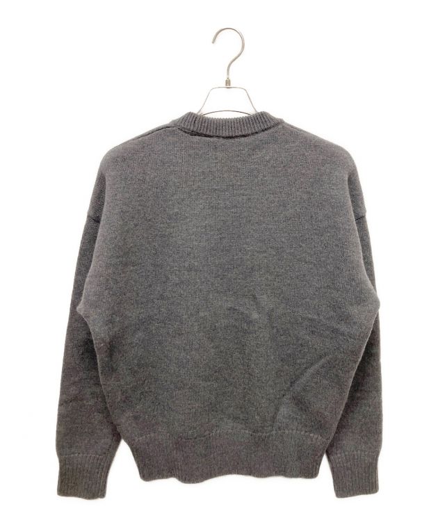 ౨ৎ　　 mattiussi ロゴ　ニット　セーター　グレー 中古・古着通販】AMI Alexandre Mattiussi (アミ アレクサンドル